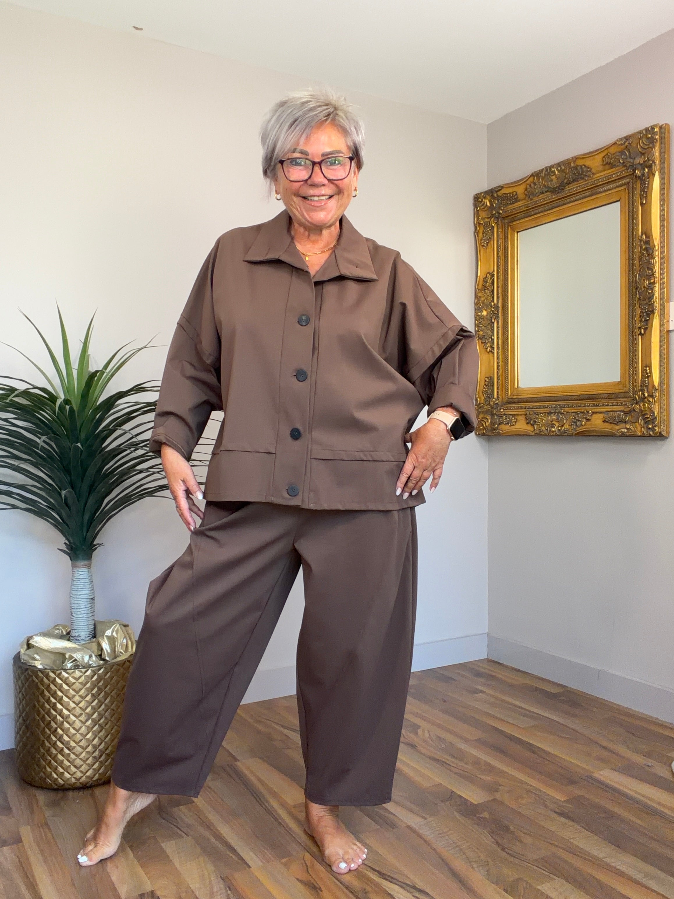 Tanisha Lightweight On Trend Scuba Jacket (matching barrel leg pants available)