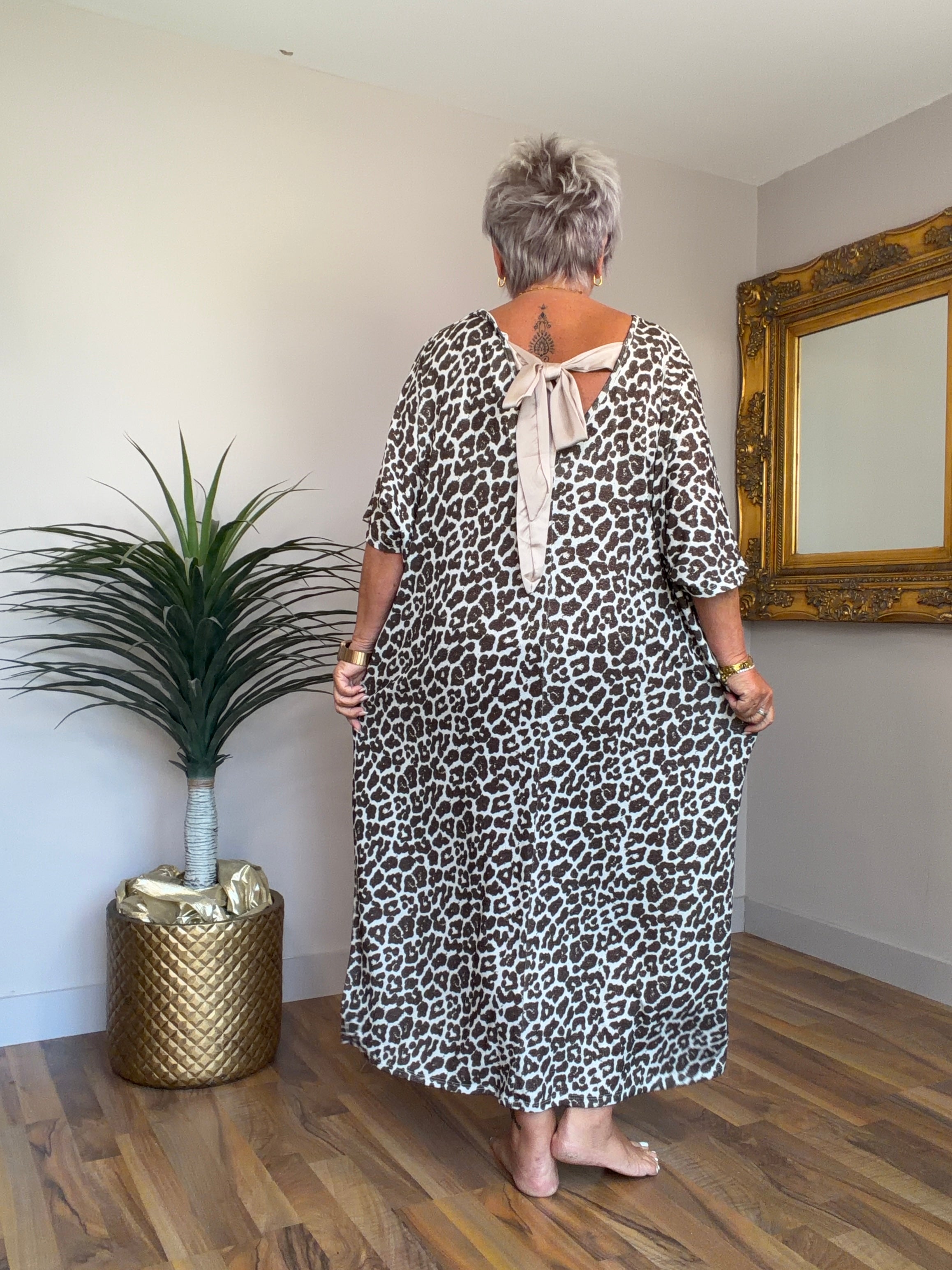Lilian Lurex Look Bow Back Dress