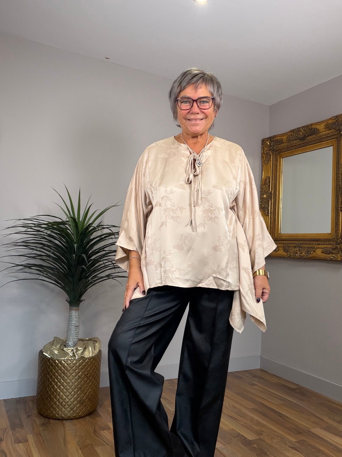 🔥 Sale No Return - Luxury Satin Feel Embroidered Top