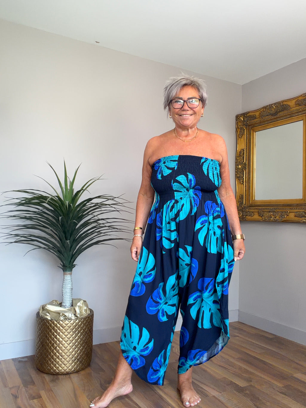 Lottie Leaf Print Jumpsuit