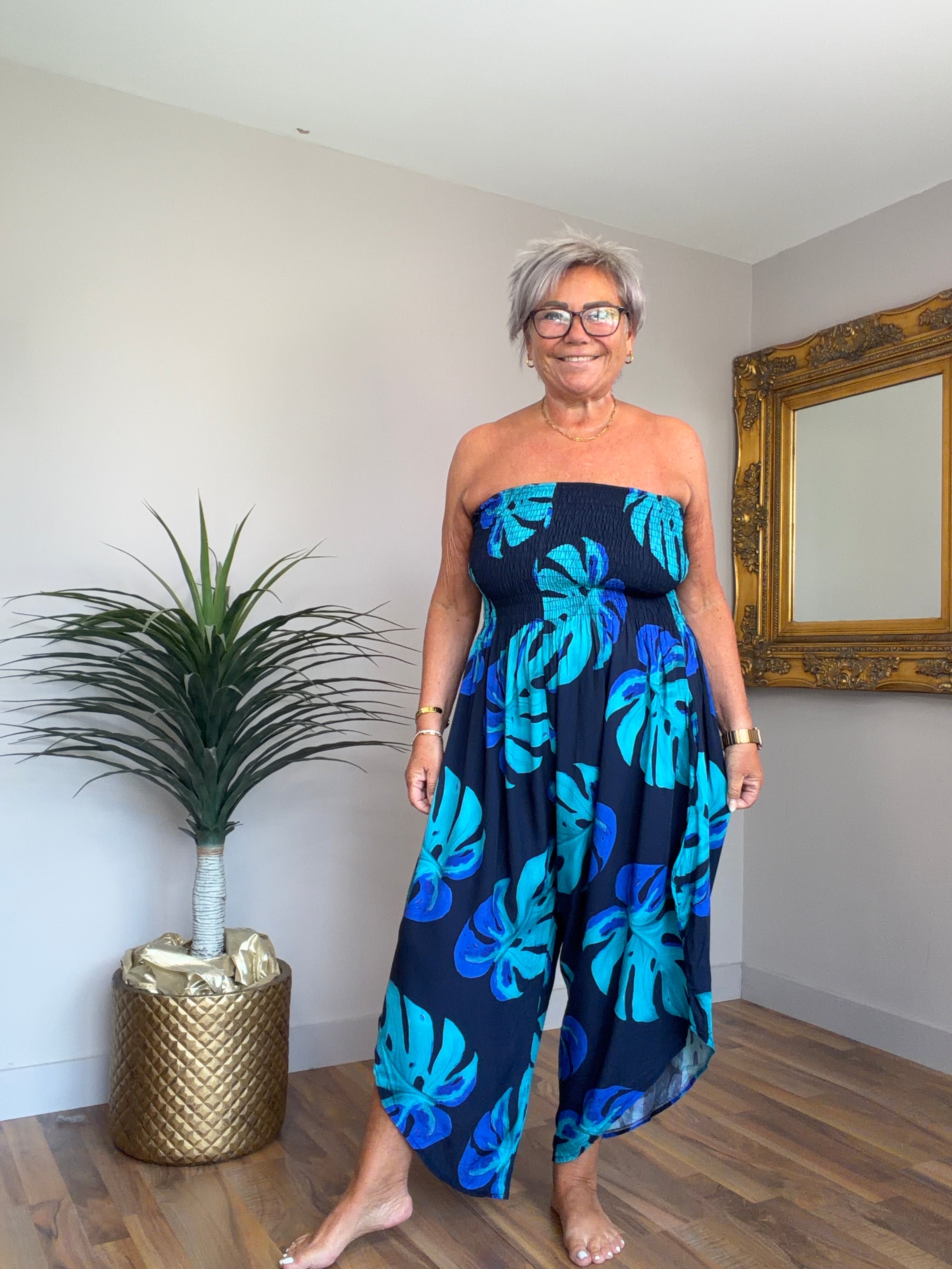 Lottie Leaf Print Jumpsuit