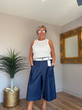 Deena Dark Denim Lightweight Culottes