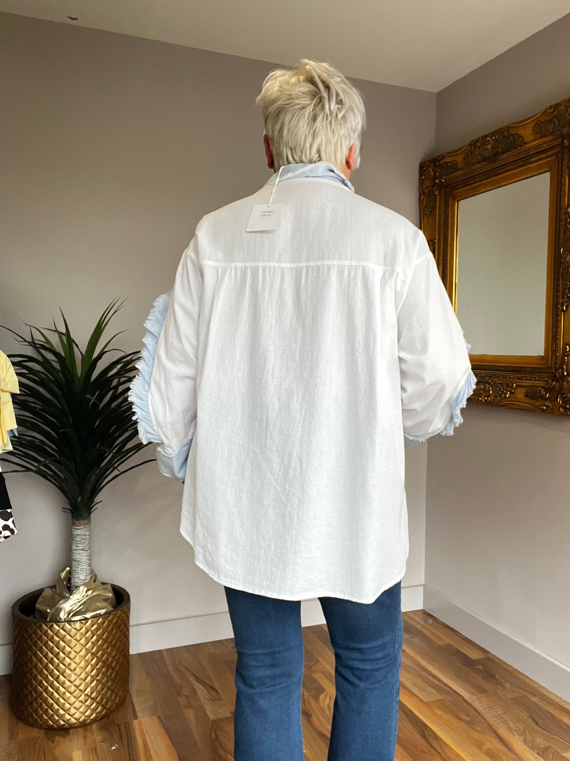 🔥 Sale No Return - Connie Corsage White Shirt