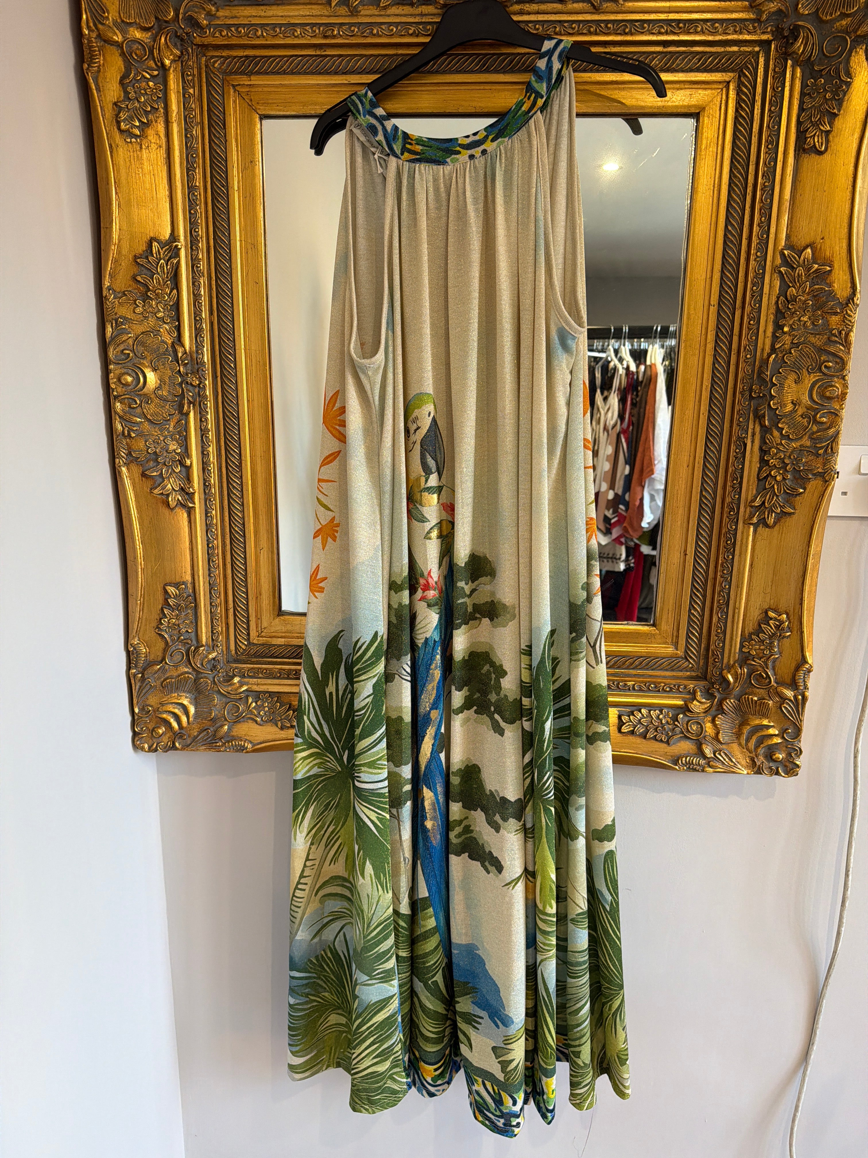 Halter Neck Parrot Lurex Dress