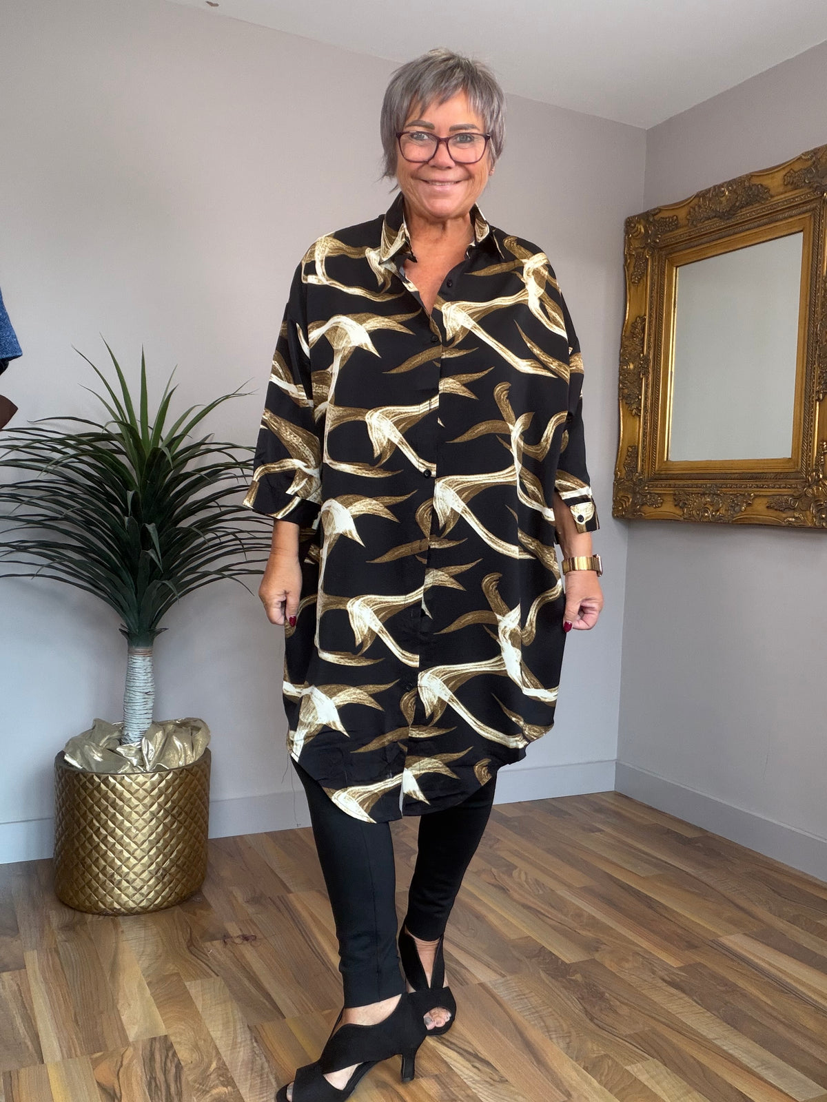 🔥 Sale No Return - Black/Cream/Chocolate Sulky Shirt Dress/Tunic