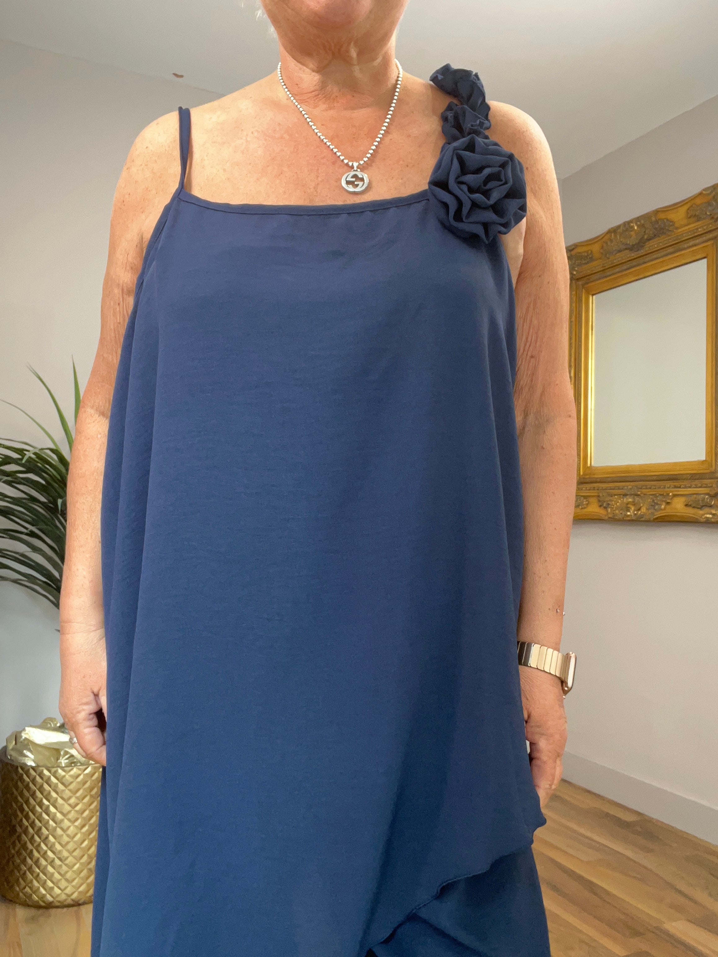🔥 Sale No Return - Stunning Corsage Asymetric Top (Top Only)