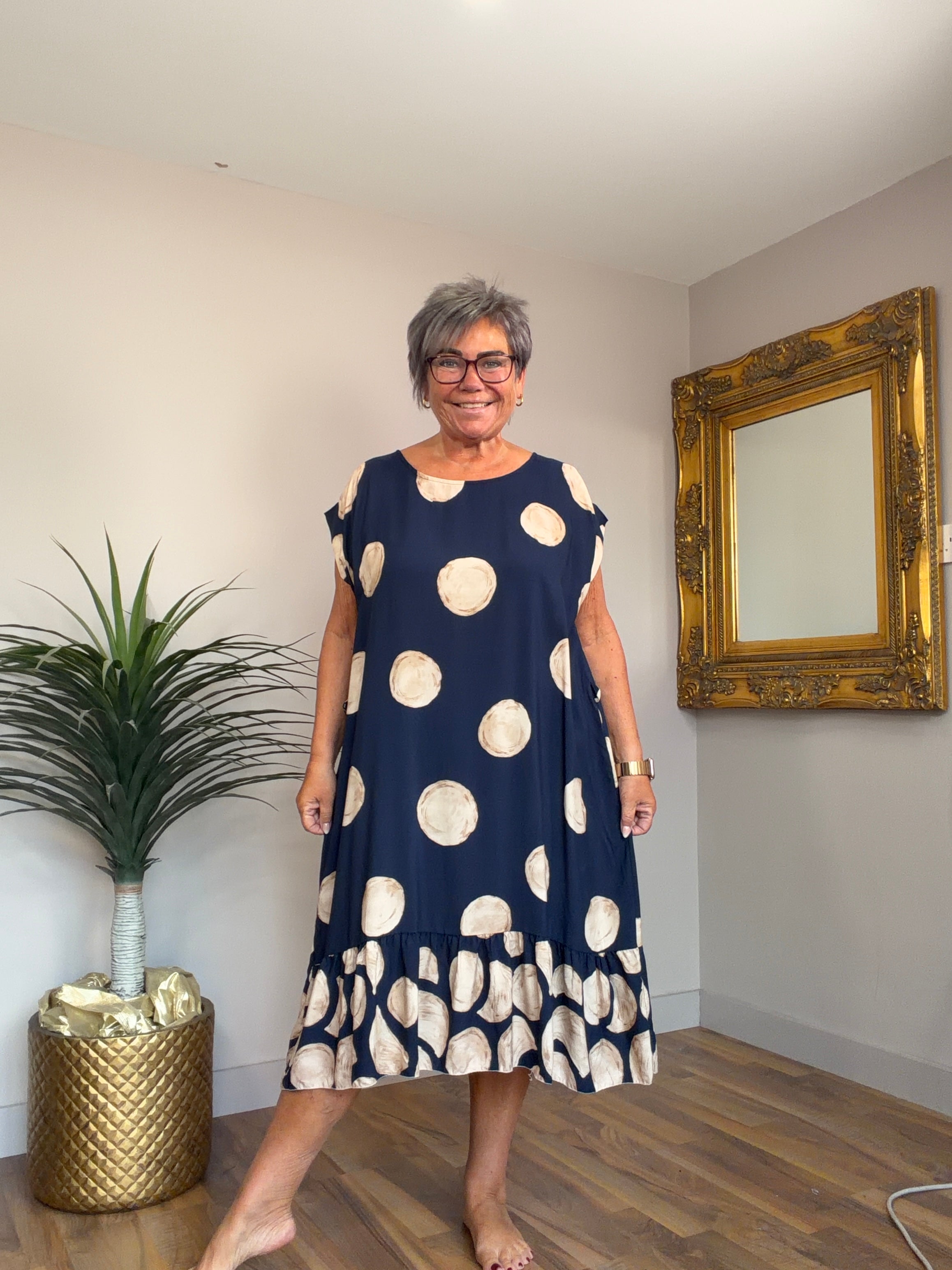 Penelope Polka Belted Dress