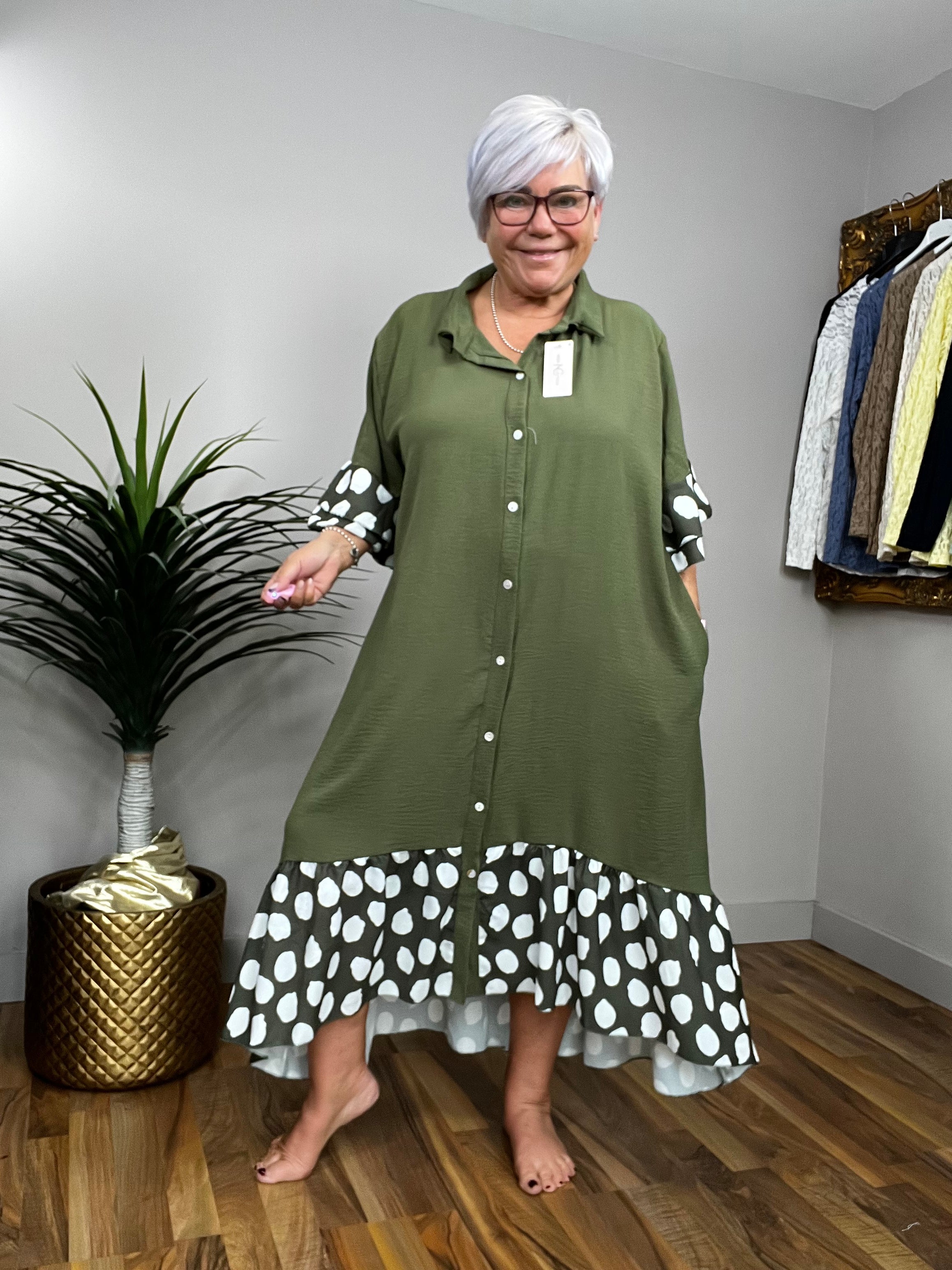 Polka Dot Shirt Dress