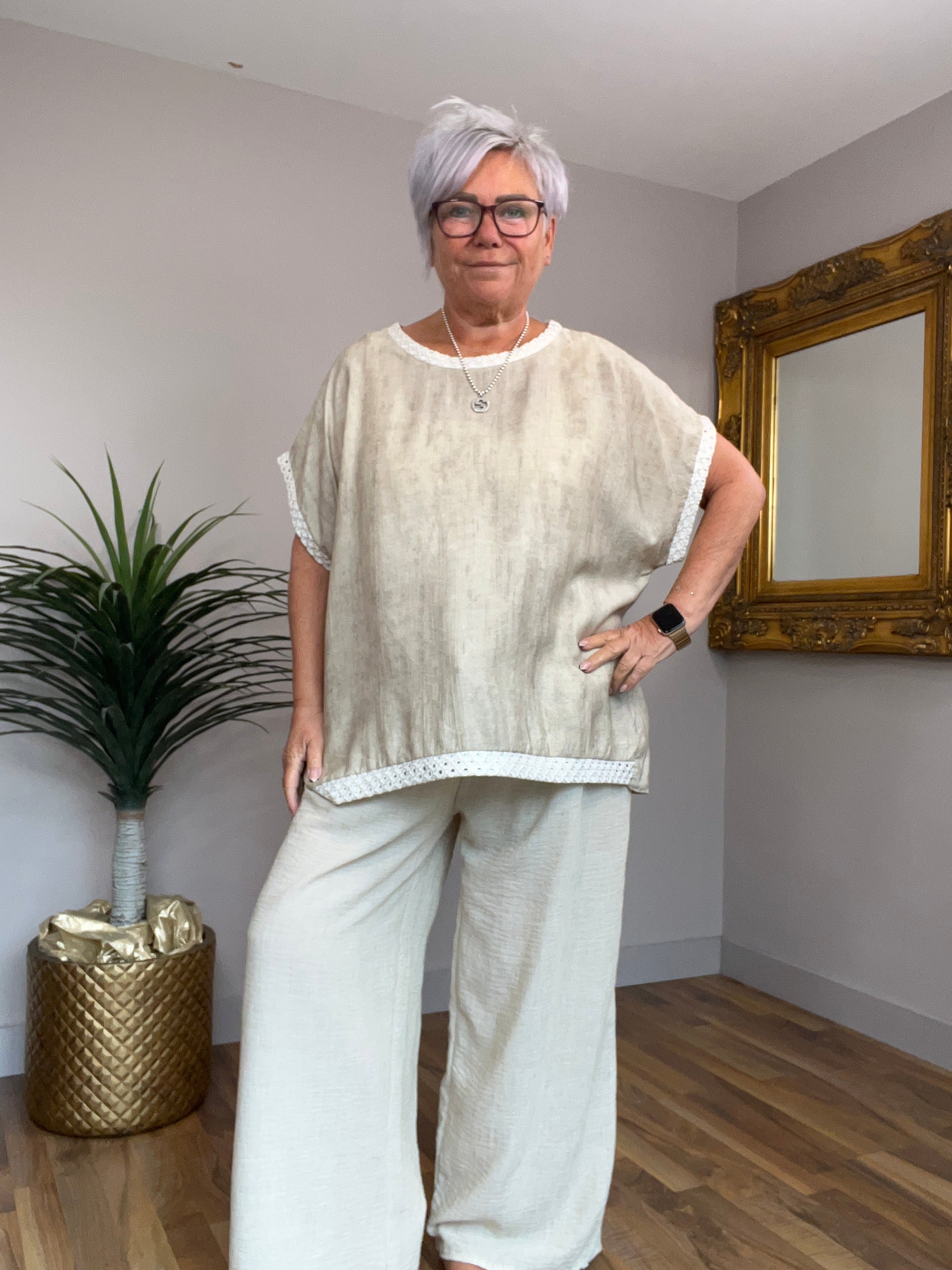 Harper Crochet Trim Top