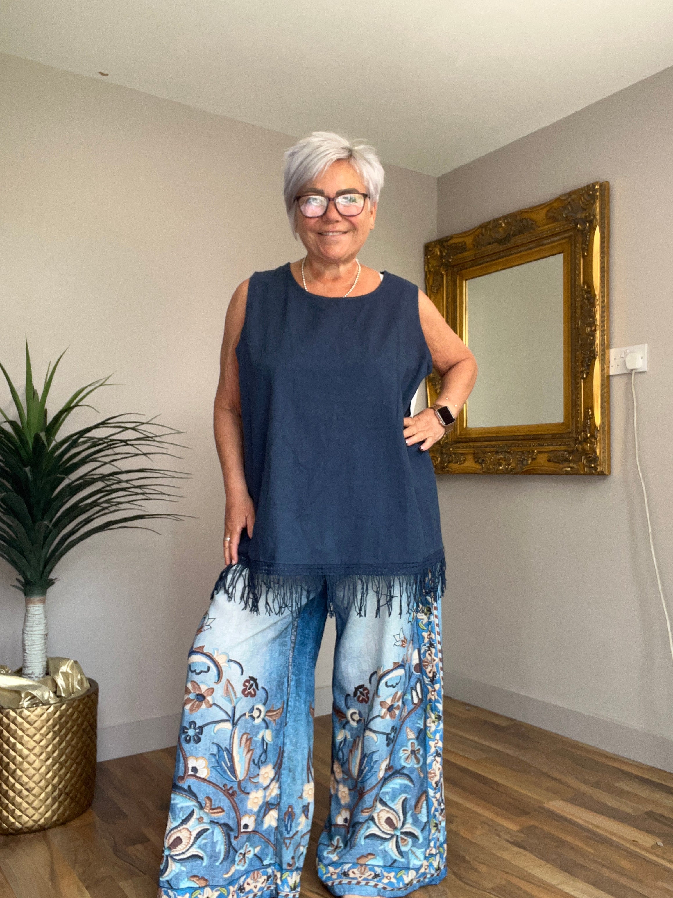 Cotton & Linen Mix Tassel Vest