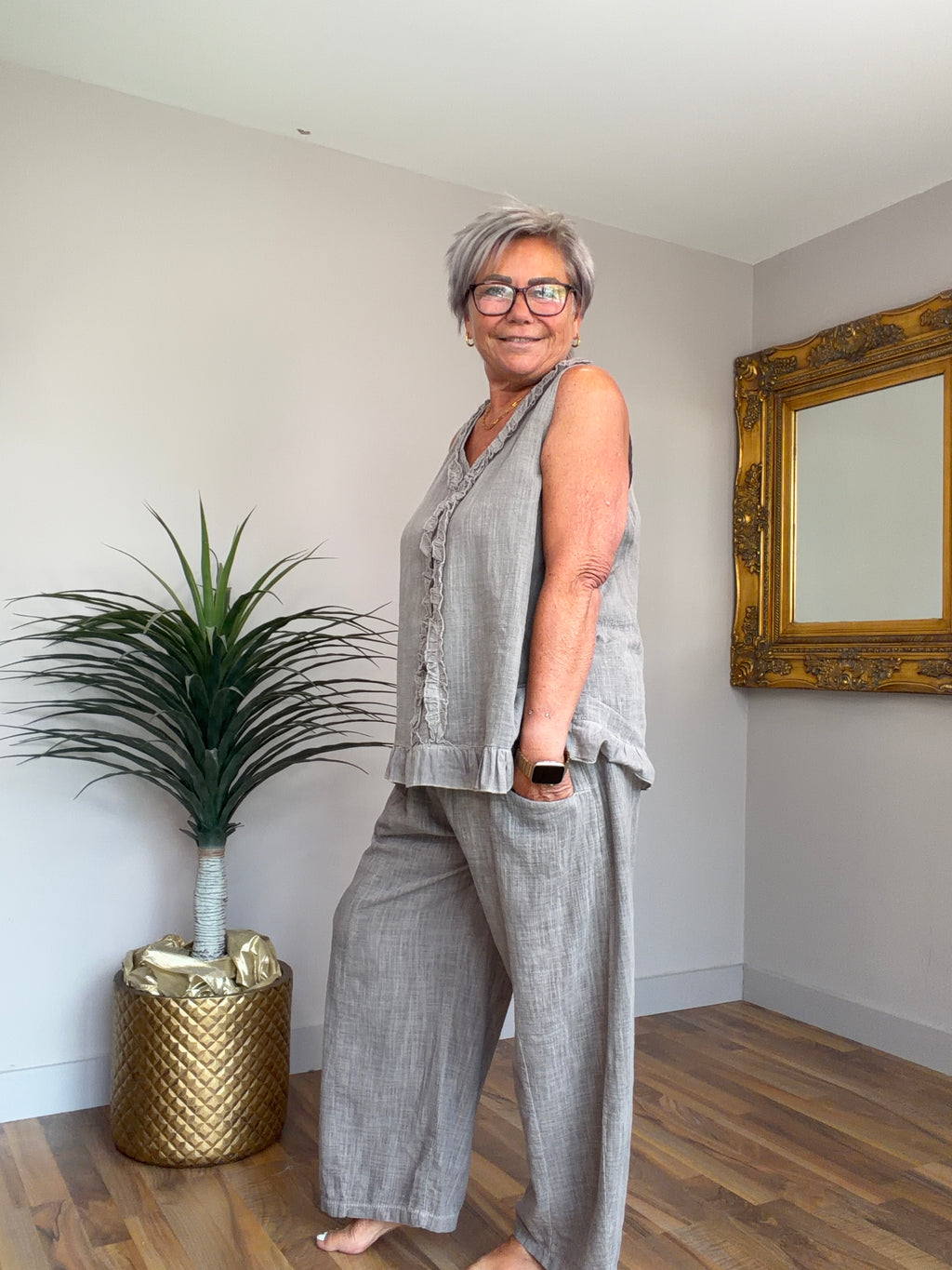 Colina Cotton Barrel Leg Pant Co-Ord