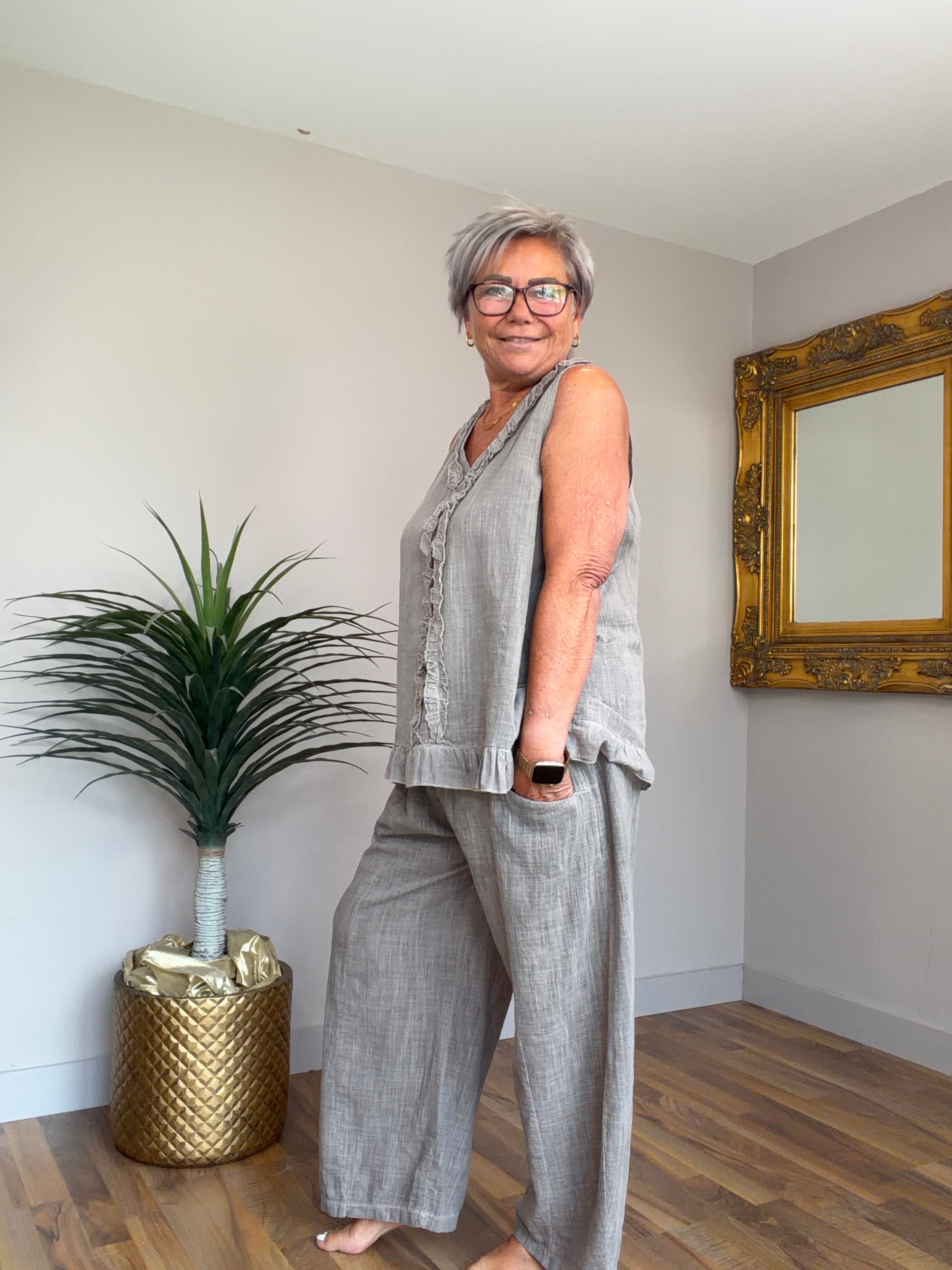 Colina Cotton Barrel Leg Pant Co-Ord