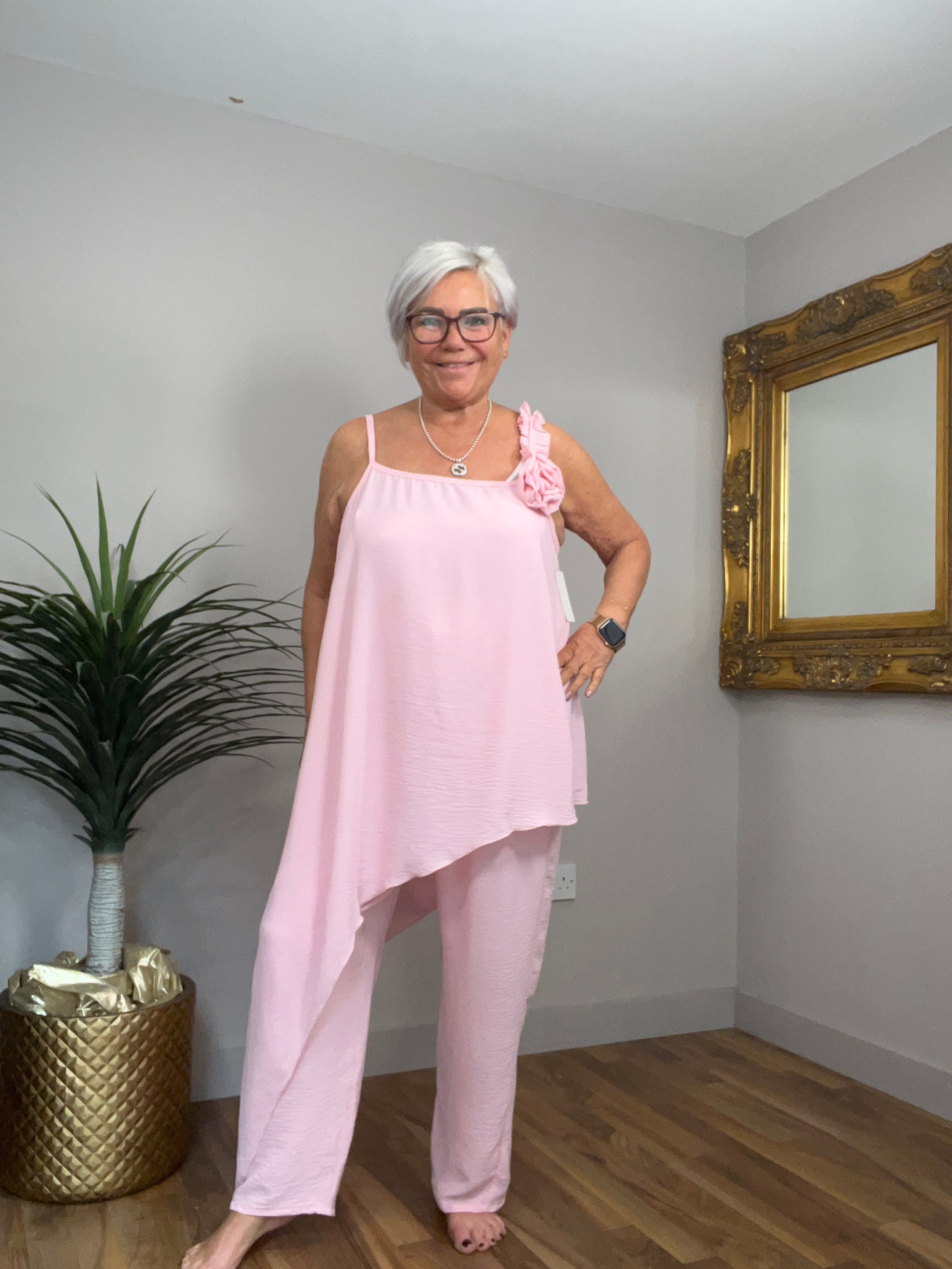 🔥 Sale No Return - Stunning Corsage Asymetric Top (Top Only)