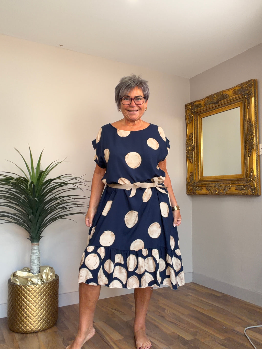 Penelope Polka Belted Dress