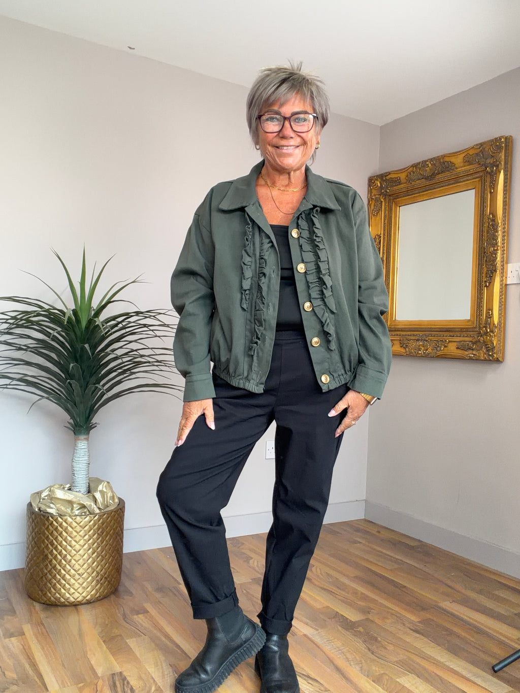 Size 14/16 Ruffle Denim Jacket