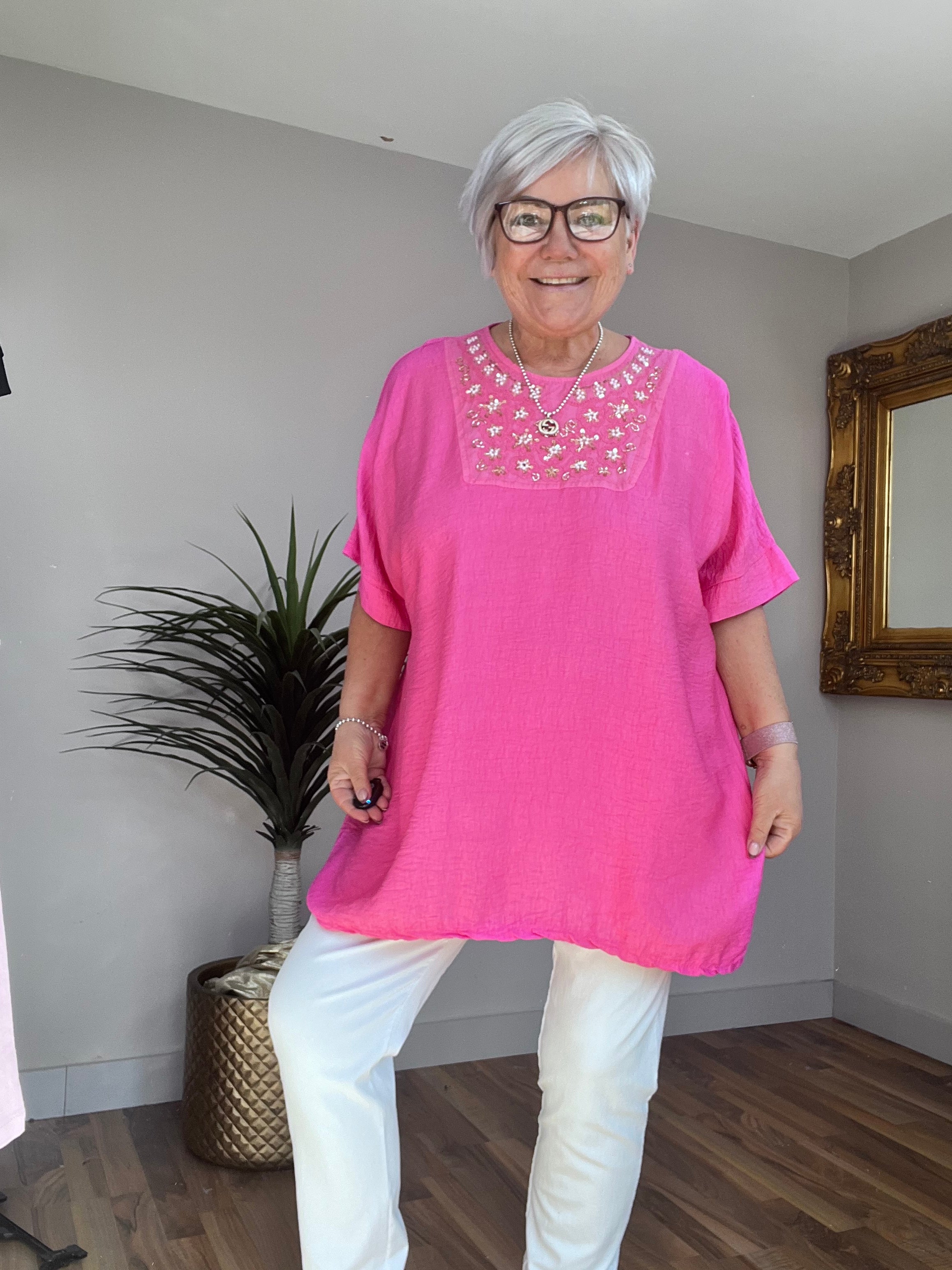 Pearl Detailed Cotten Top