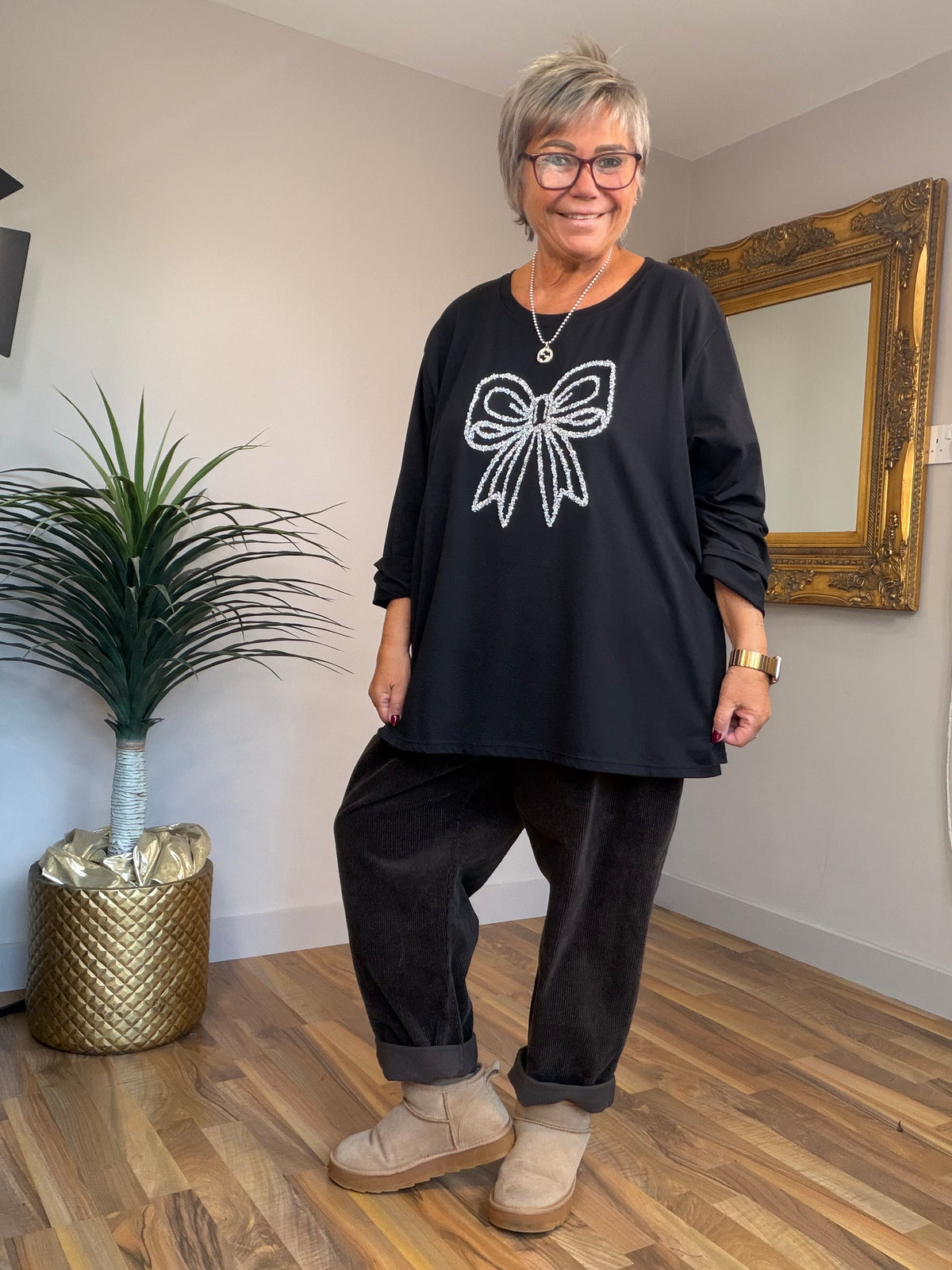 Bow Long Sleeve T-Shirt Top