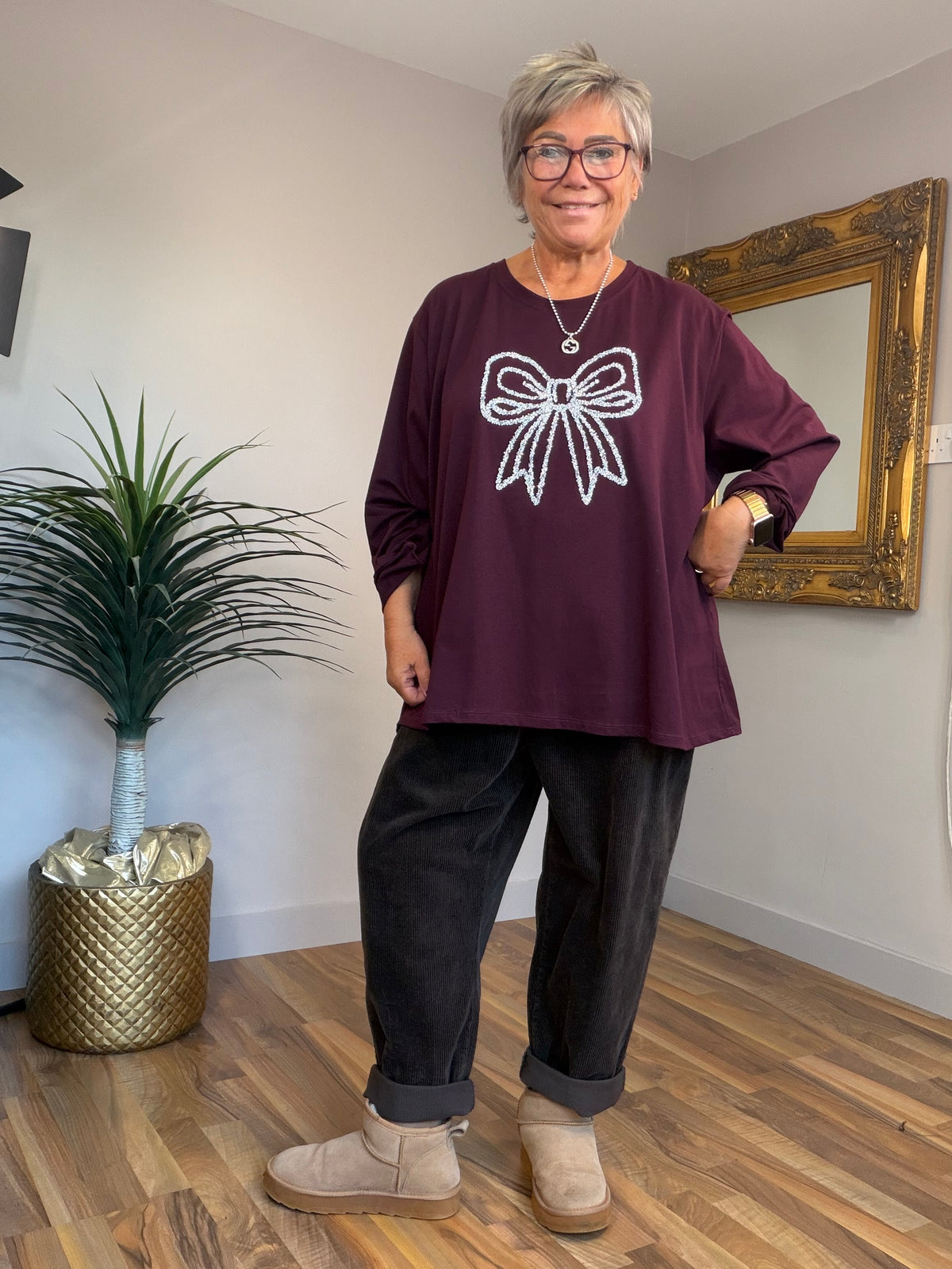Bow Long Sleeve T-Shirt Top