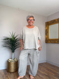 Lucy Linen Mix Barrel Leg  Pants (matching top available)