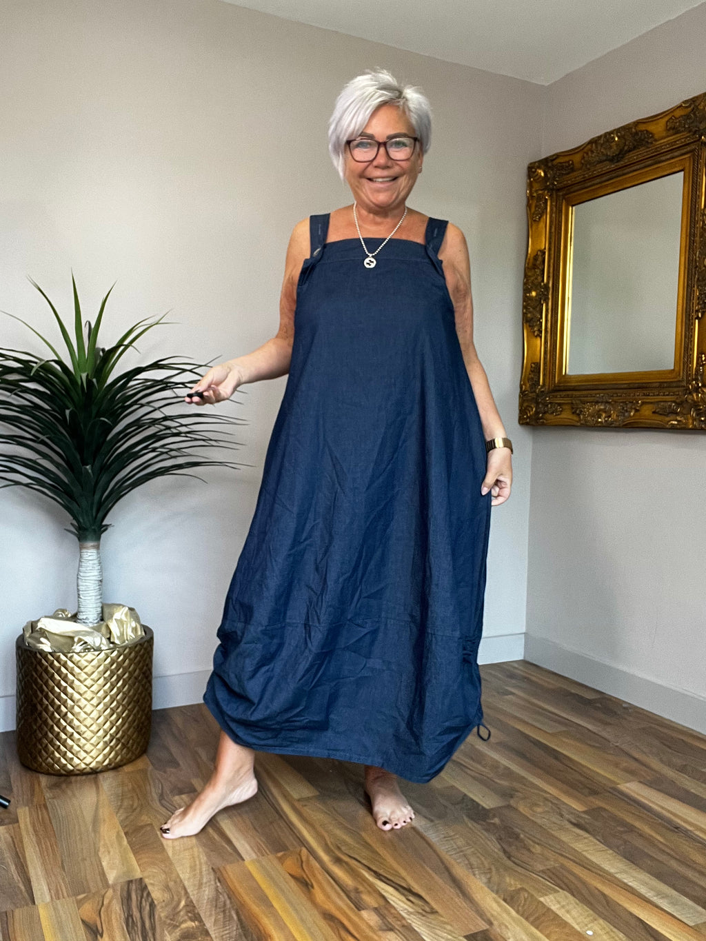Denim Stretch Pinafore