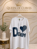 Denim White T -Shirt