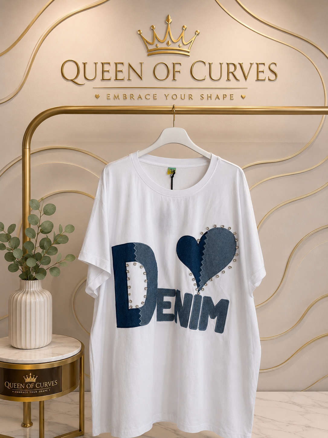 Denim White T -Shirt