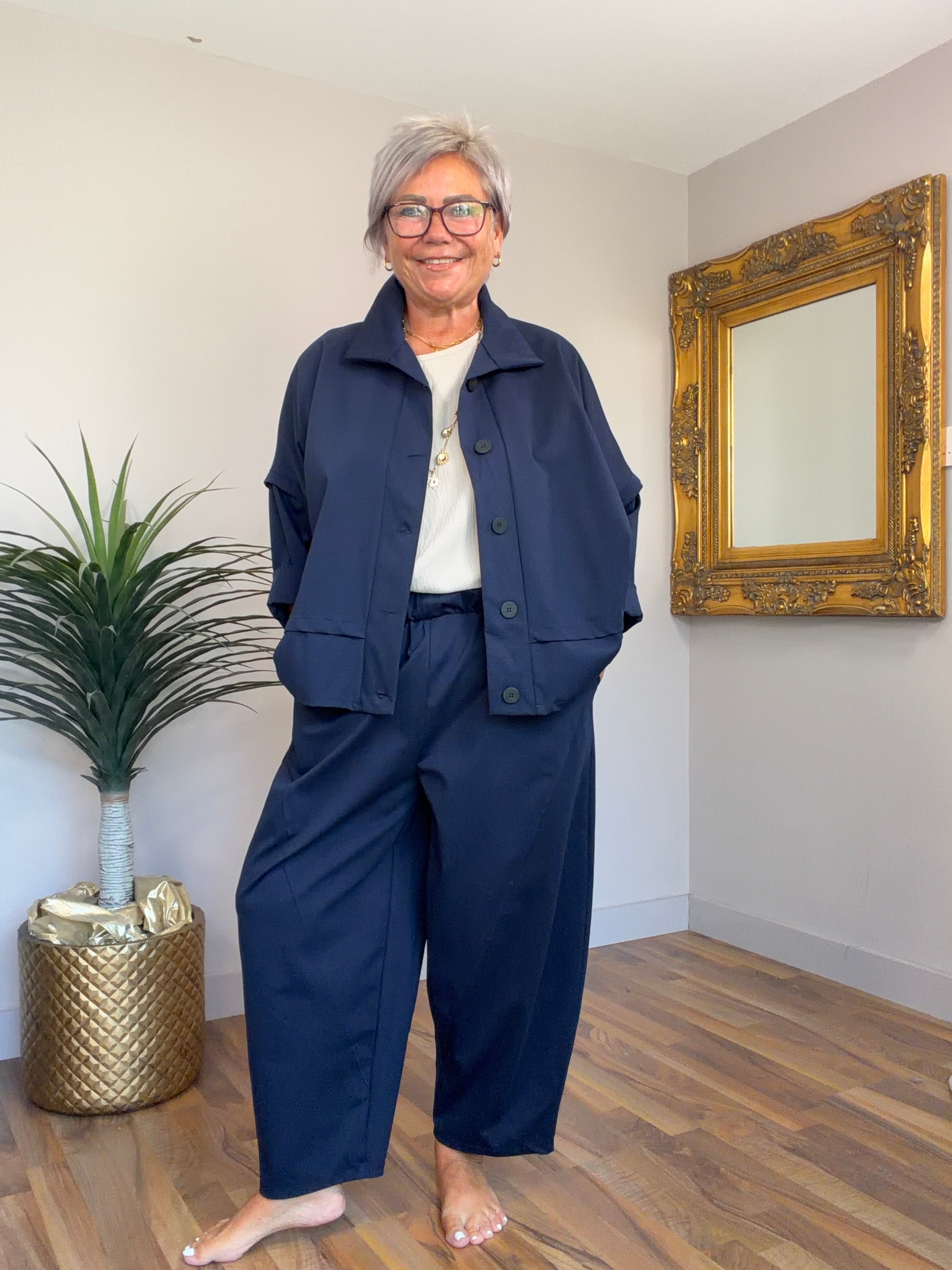 Tanisha Lightweight On Trend Scuba Jacket (matching barrel leg pants available)