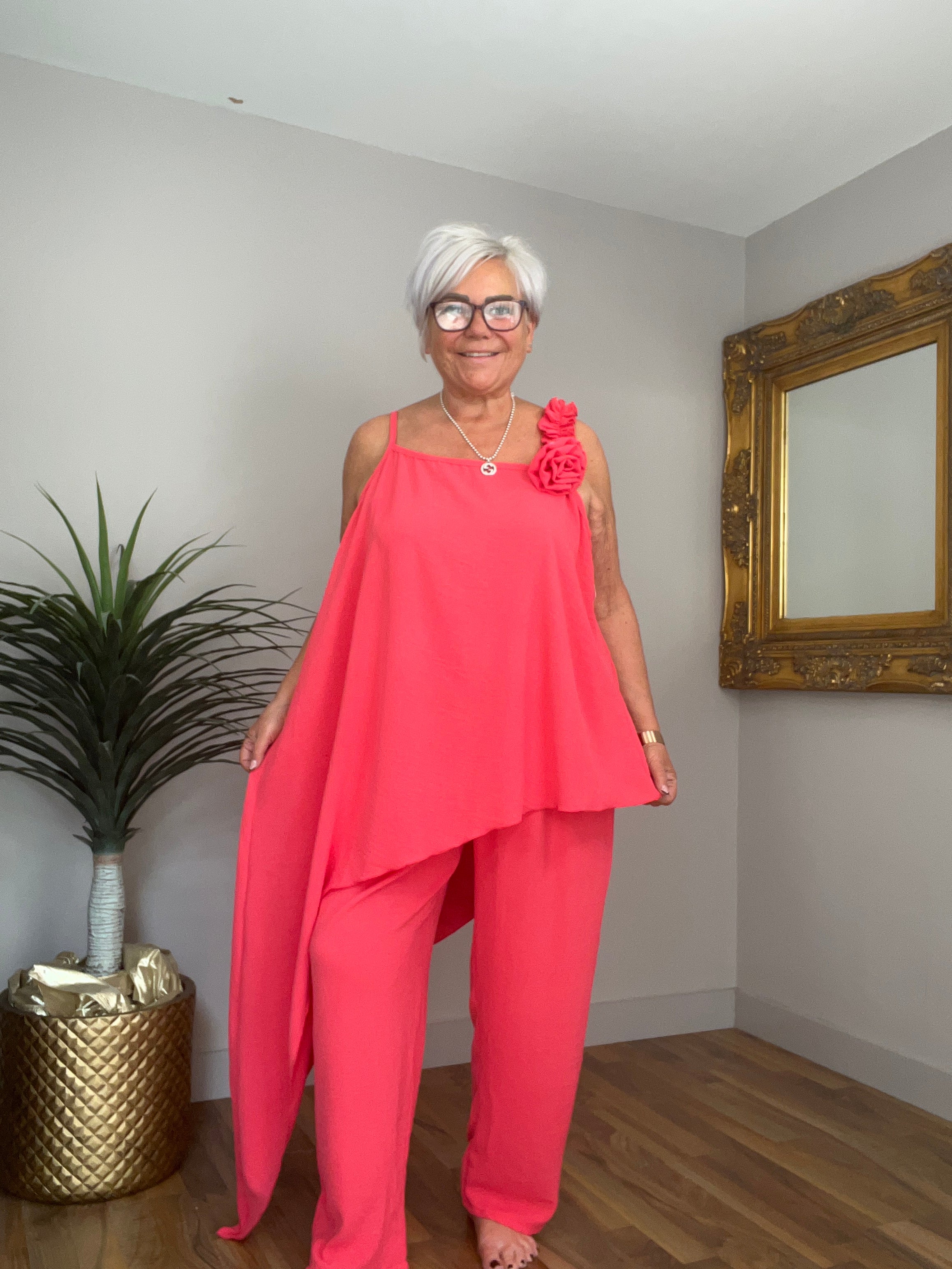 🔥 Sale No Return - Stunning Corsage Asymetric Top (Top Only)