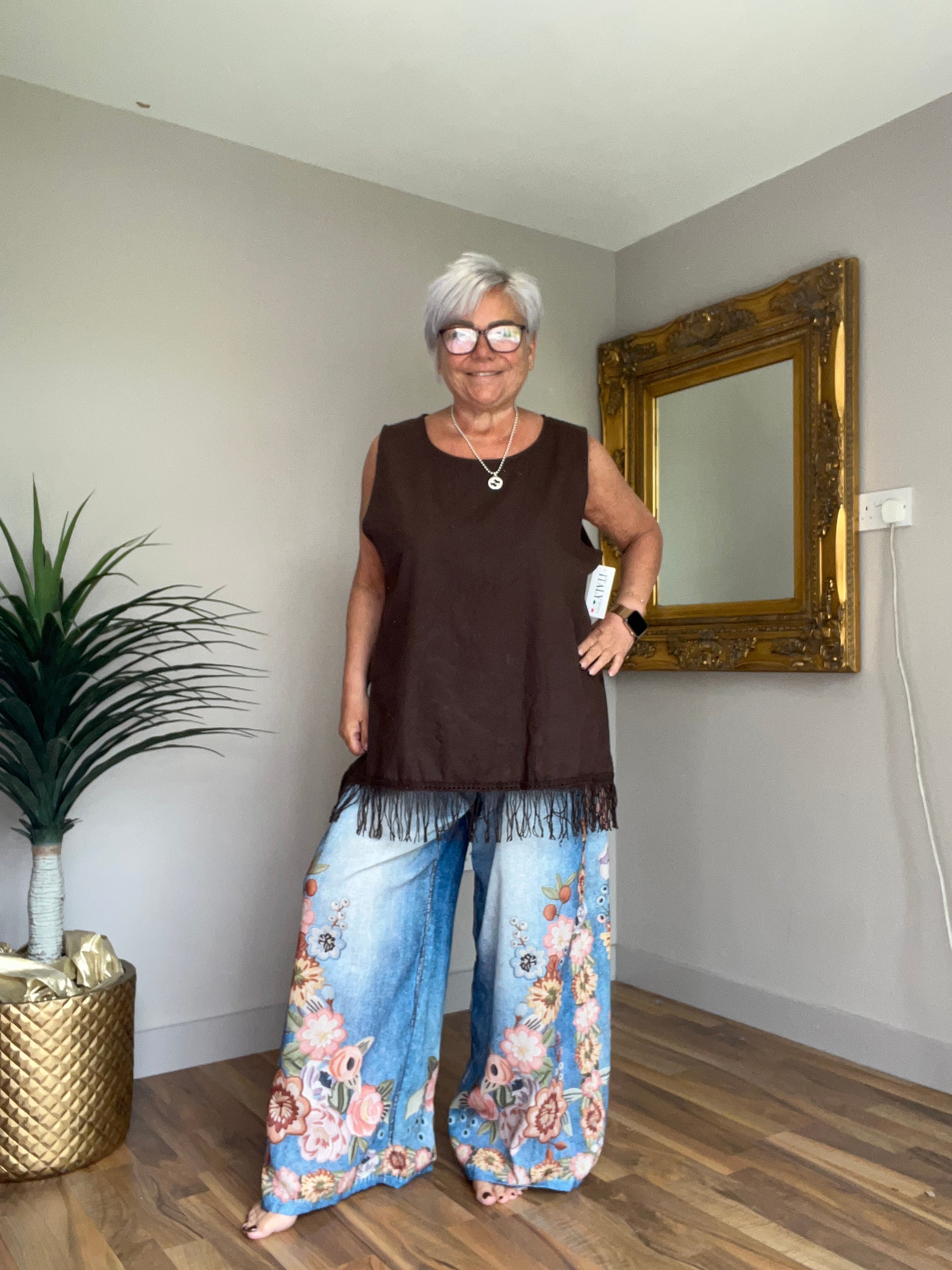 Cotton & Linen Mix Tassel Vest