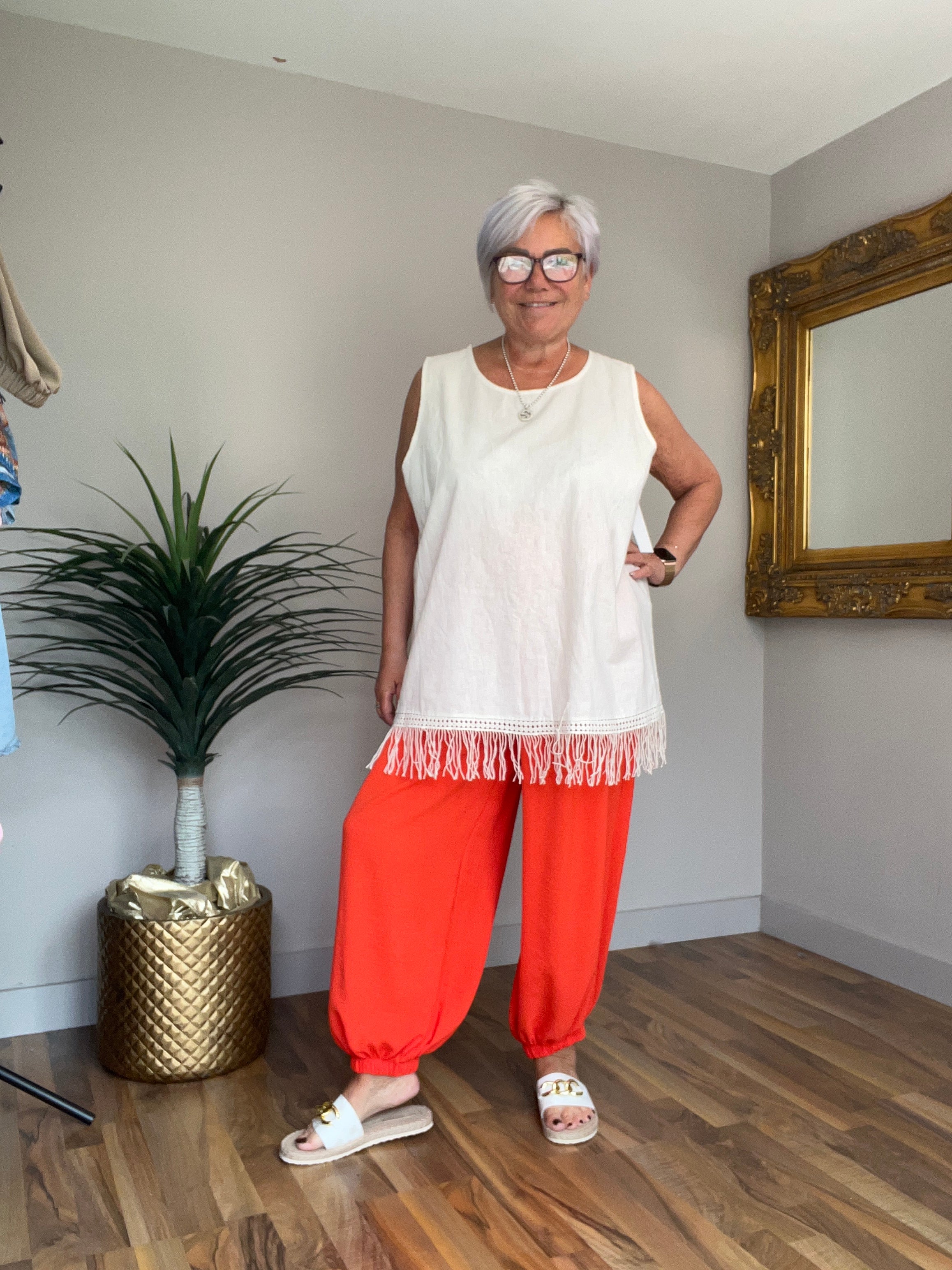 Cotton & Linen Mix Tassel Vest