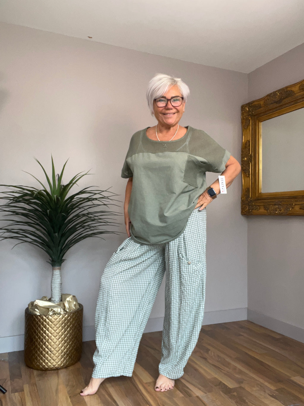 Gingham Cargo Pants