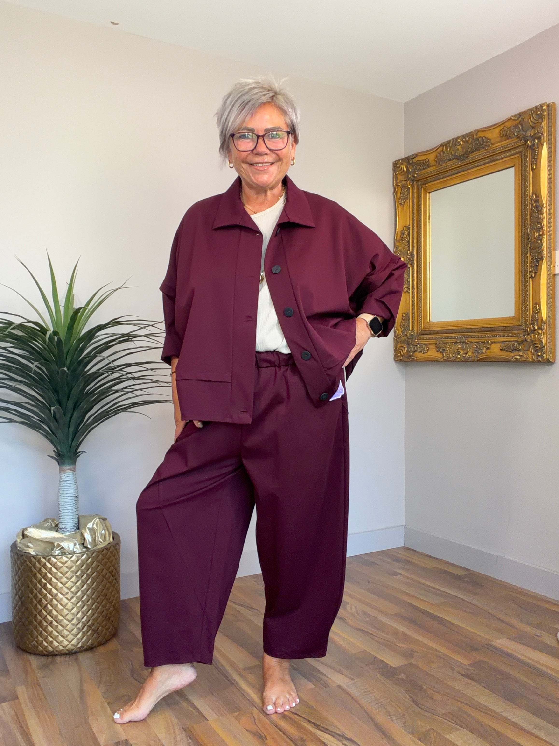 Tanisha Lightweight On Trend Scuba Jacket (matching barrel leg pants available)