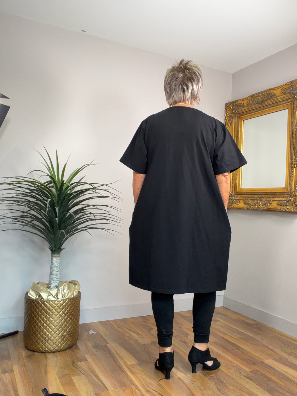 🔥 Sale No Return - Jersey Diamonte V Neck Dress/Tunic