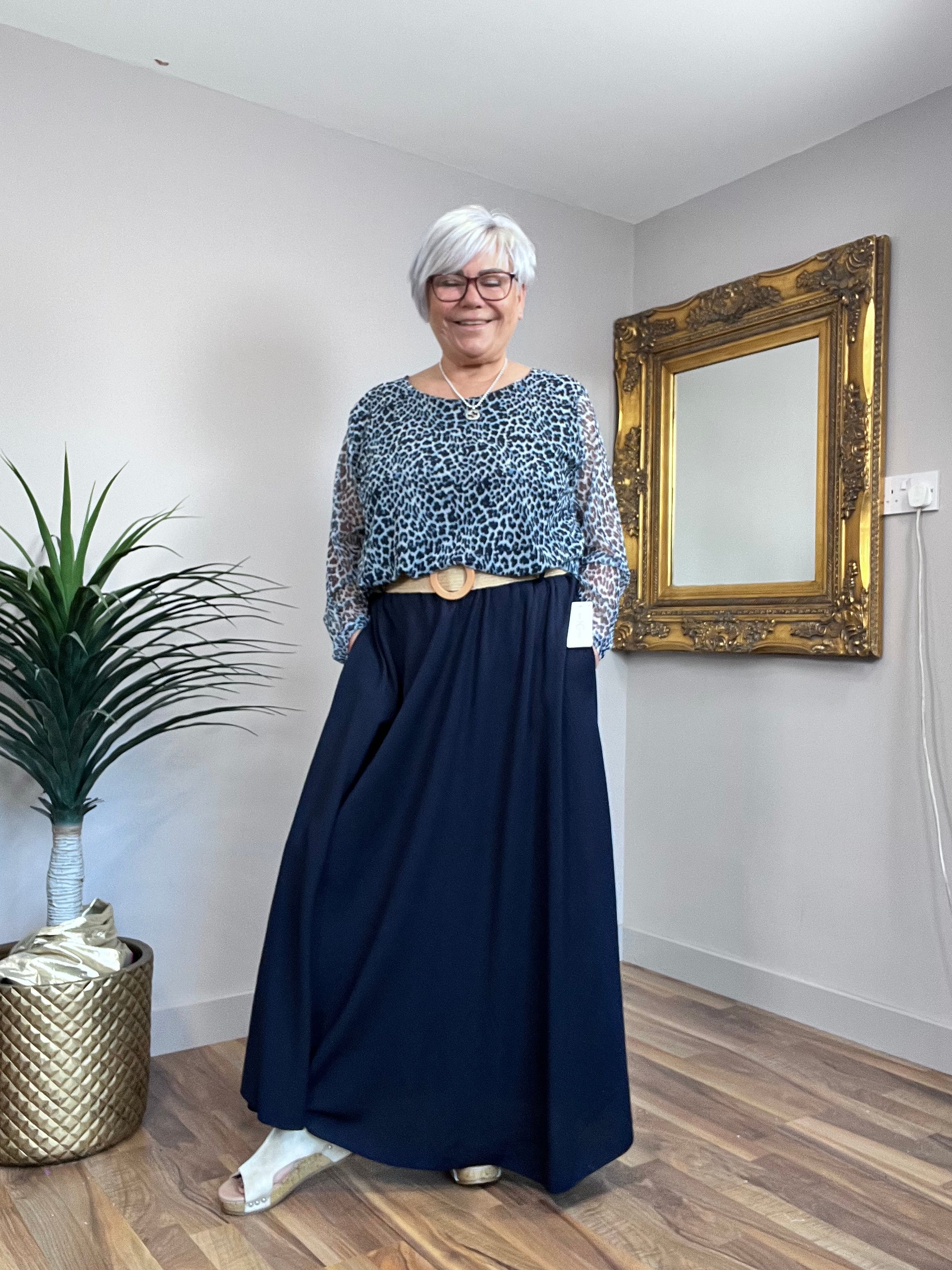 Sheer Animal Print Top