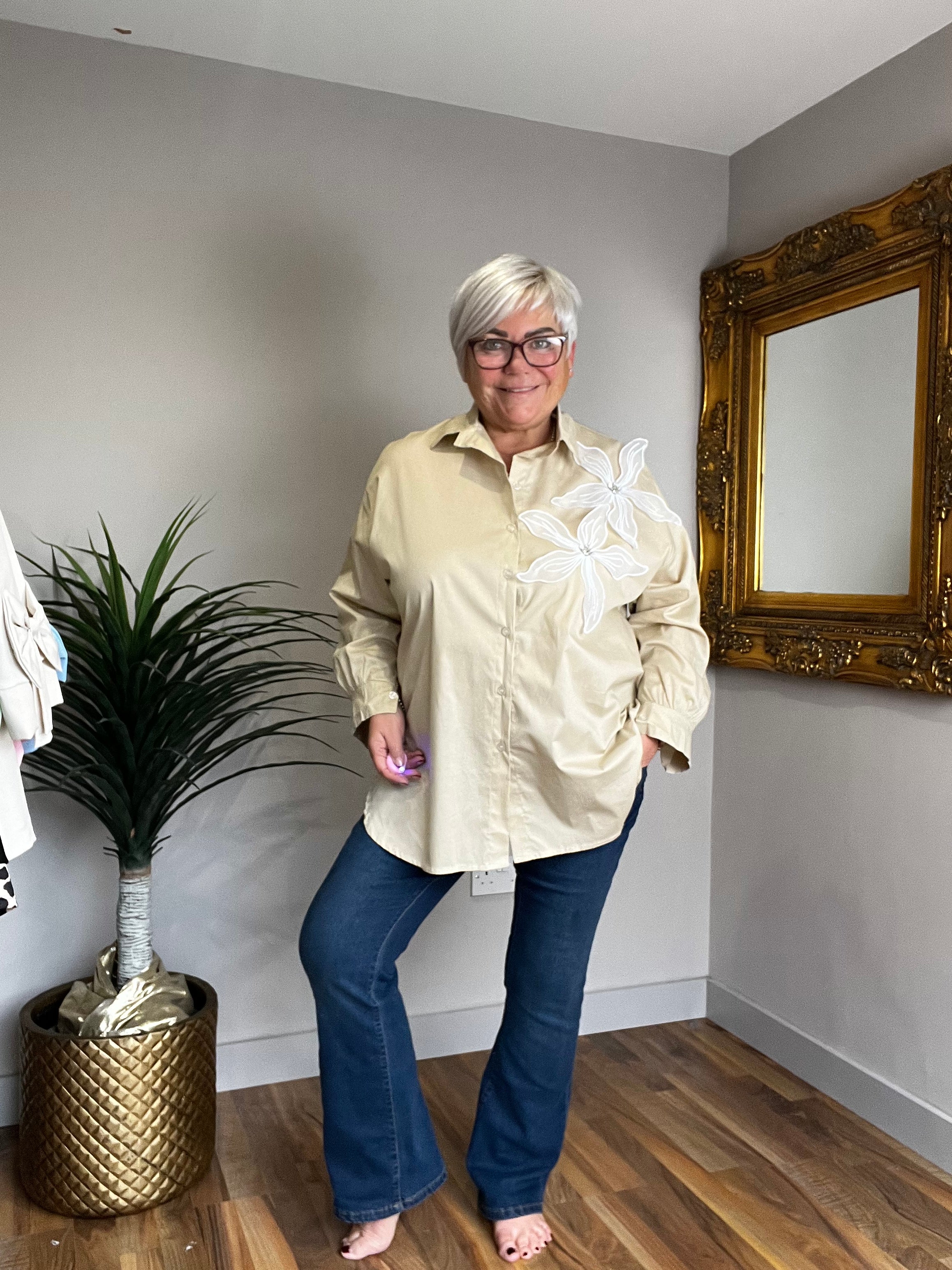 🔥 Sale No Return - Lily Cotten Diamanté Shirt