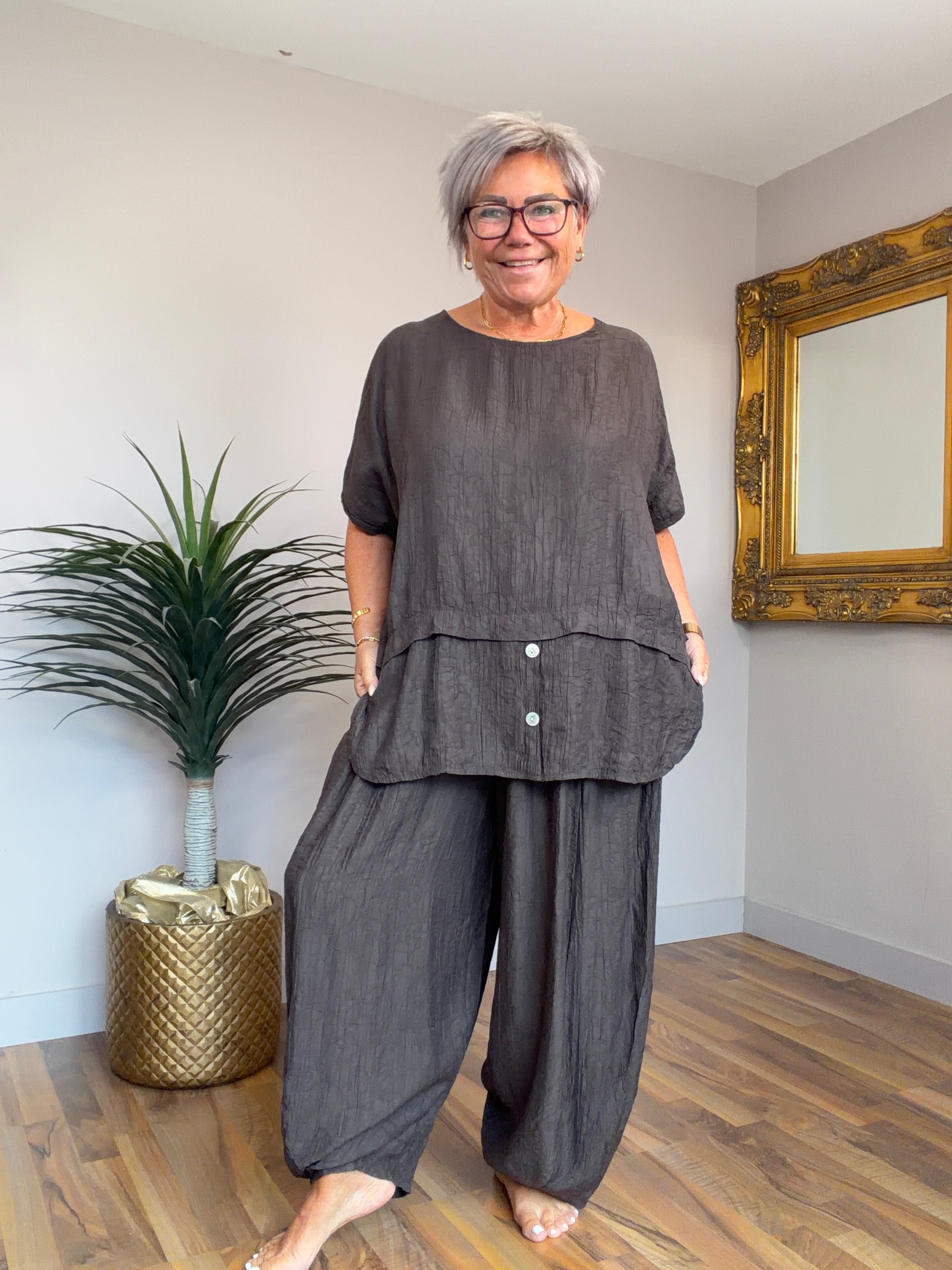 Willow Embroidered Barrel Pants (matching top available )