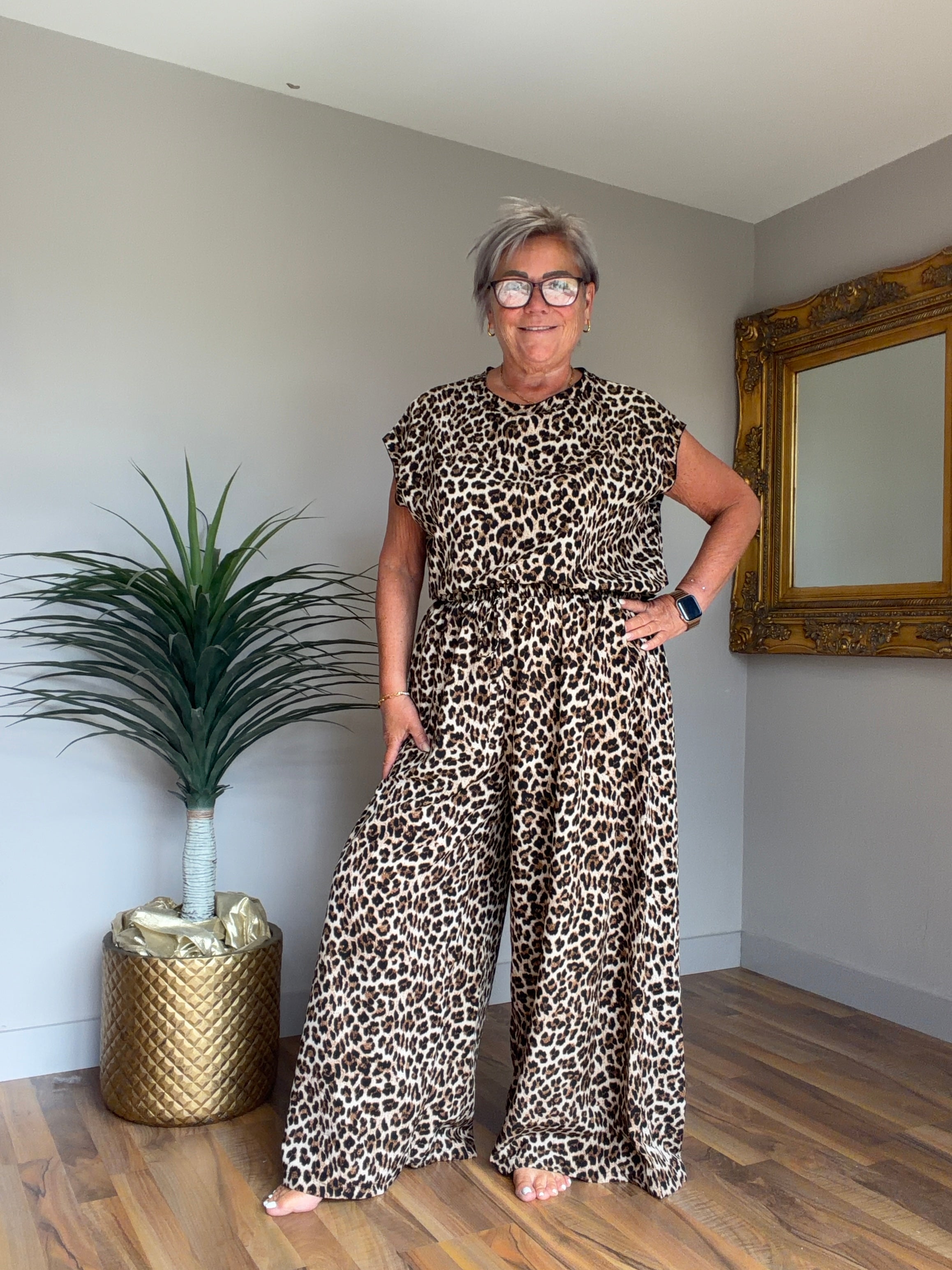 Annie Animal Print Palazzos