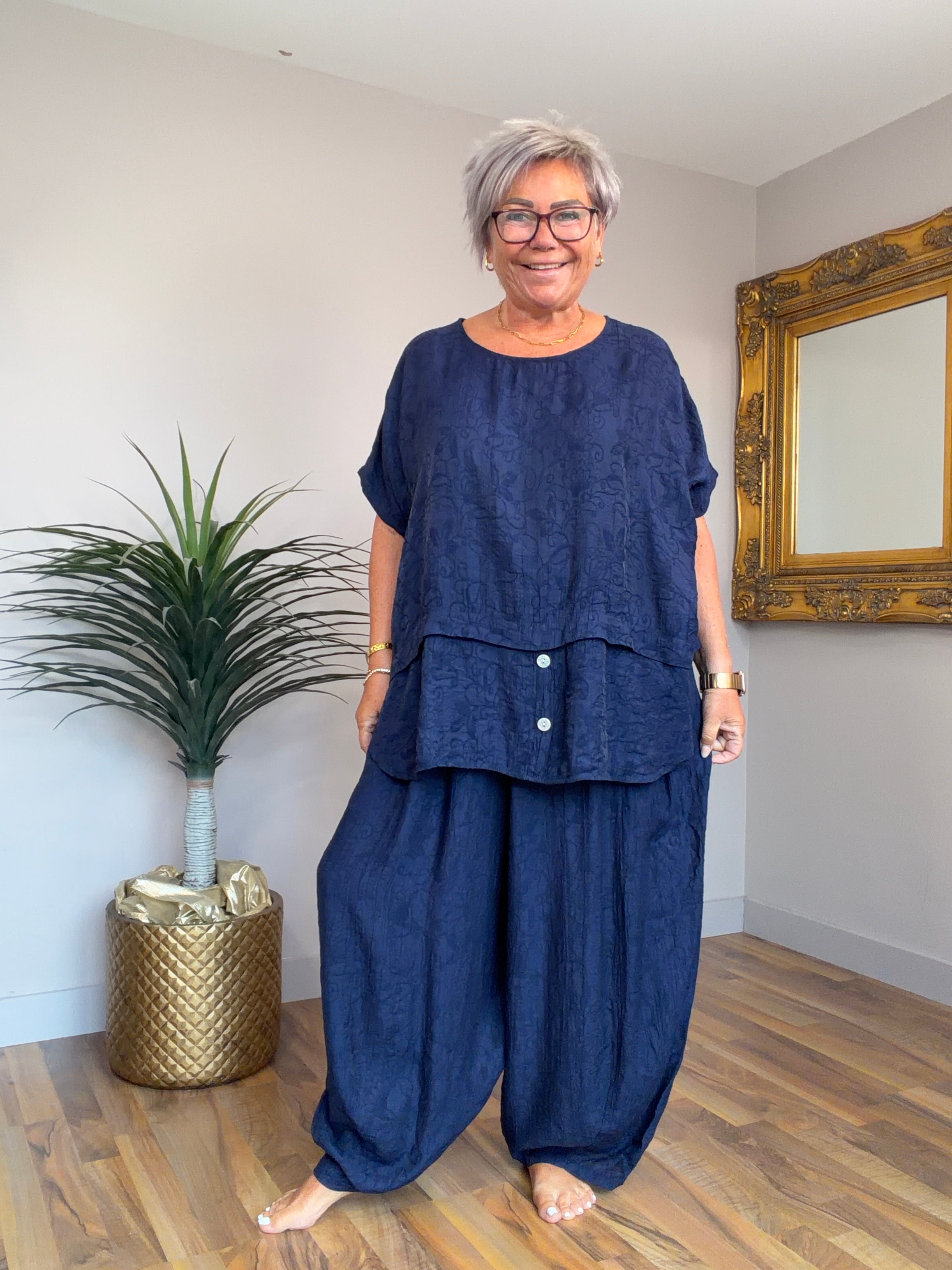 Willow Embroidered Barrel Pants (matching top available )
