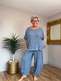 Lucy Linen Mix Top (matching pants available )