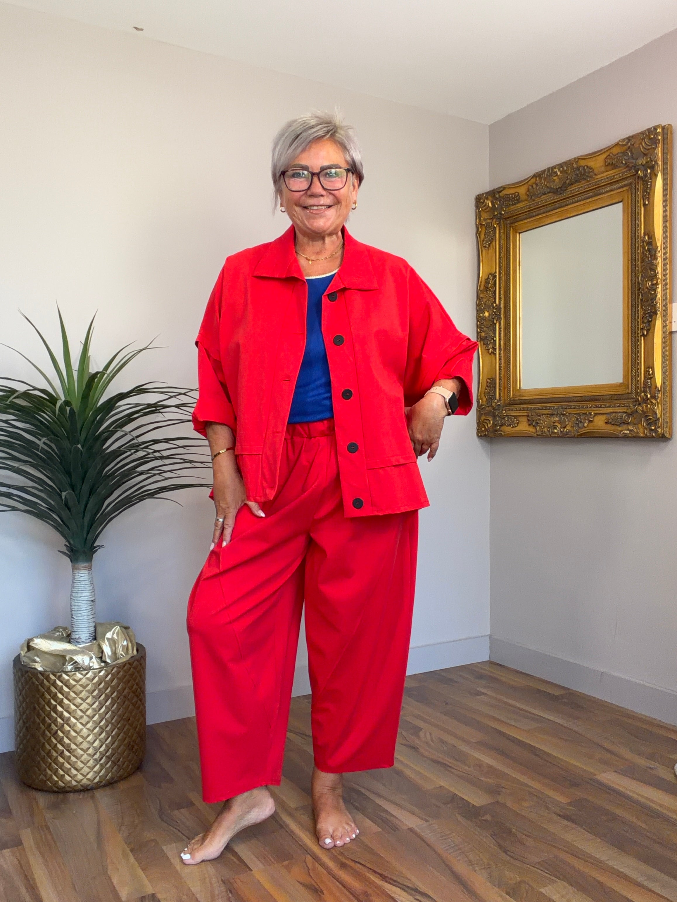 Tanisha Lightweight On Trend Scuba Jacket (matching barrel leg pants available)