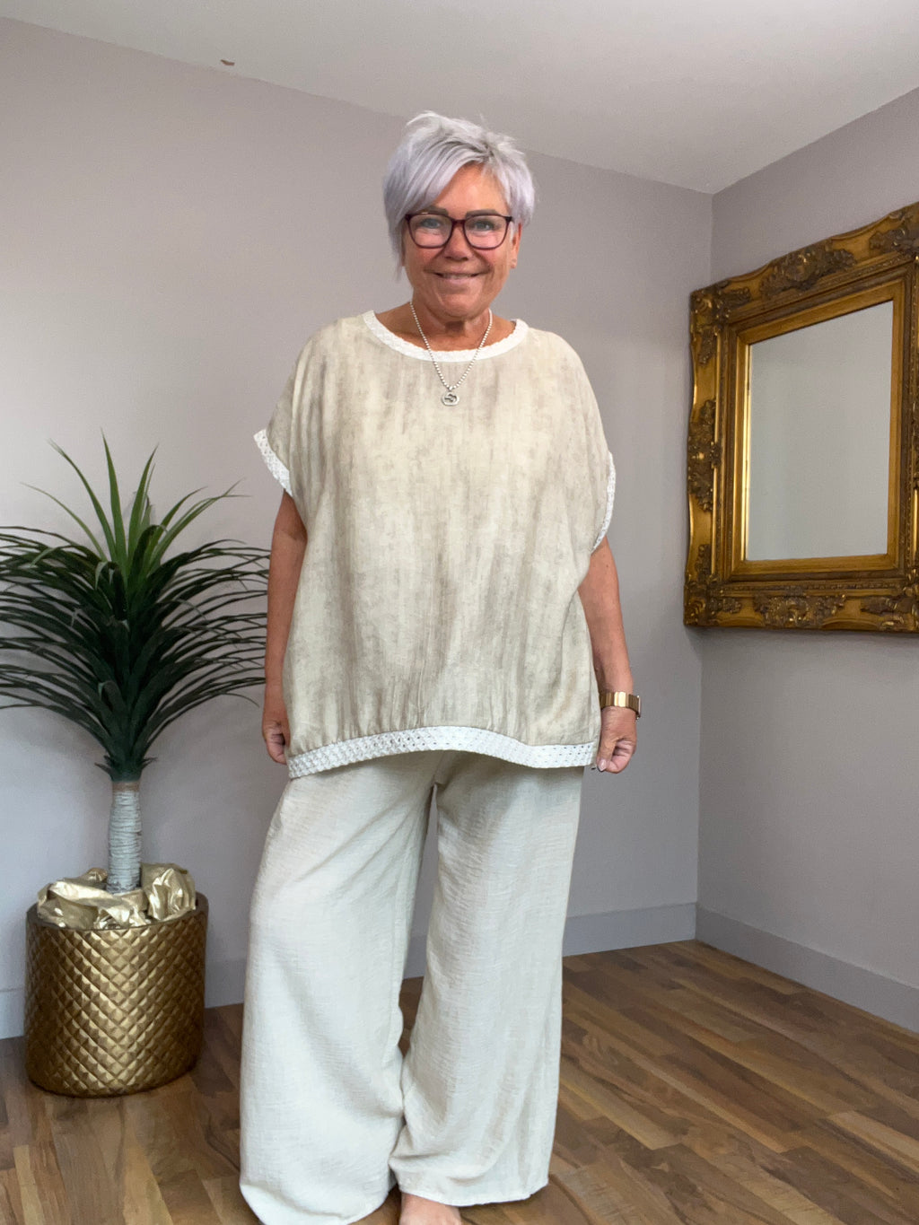 Harper Crochet Trim Top