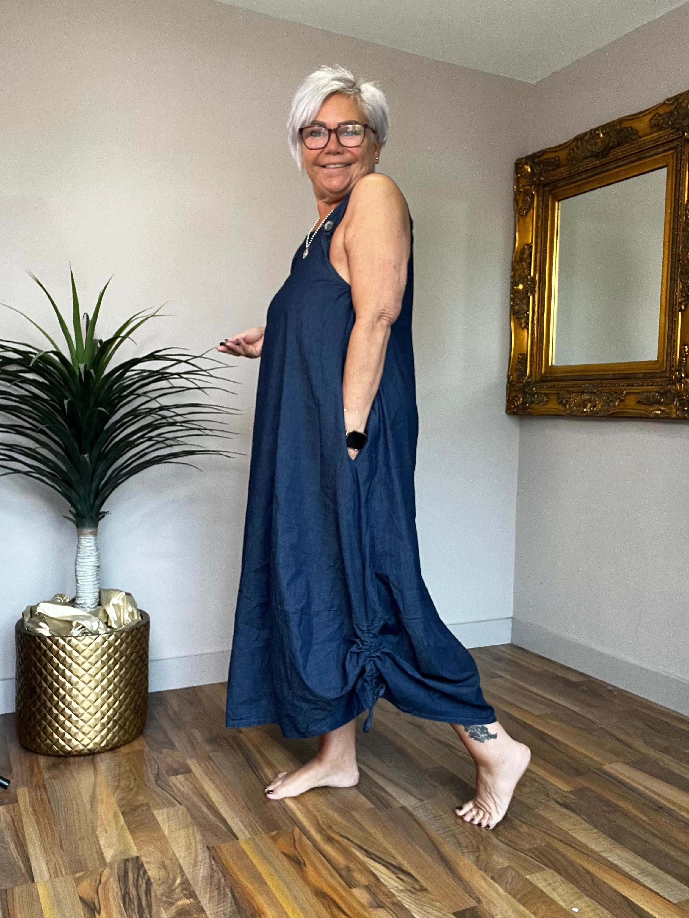 Denim Stretch Pinafore