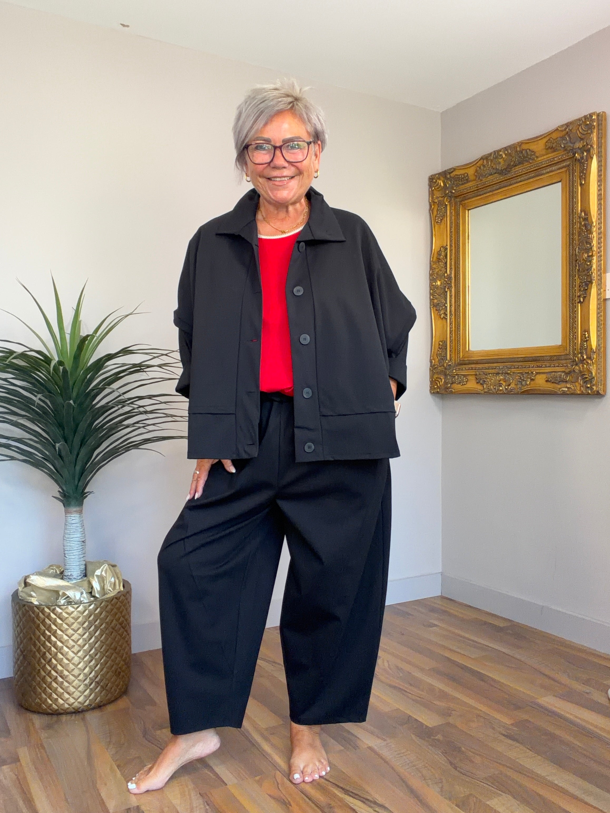 Lightweight On Trend Scuba Jacket (matching barrel leg pants available)