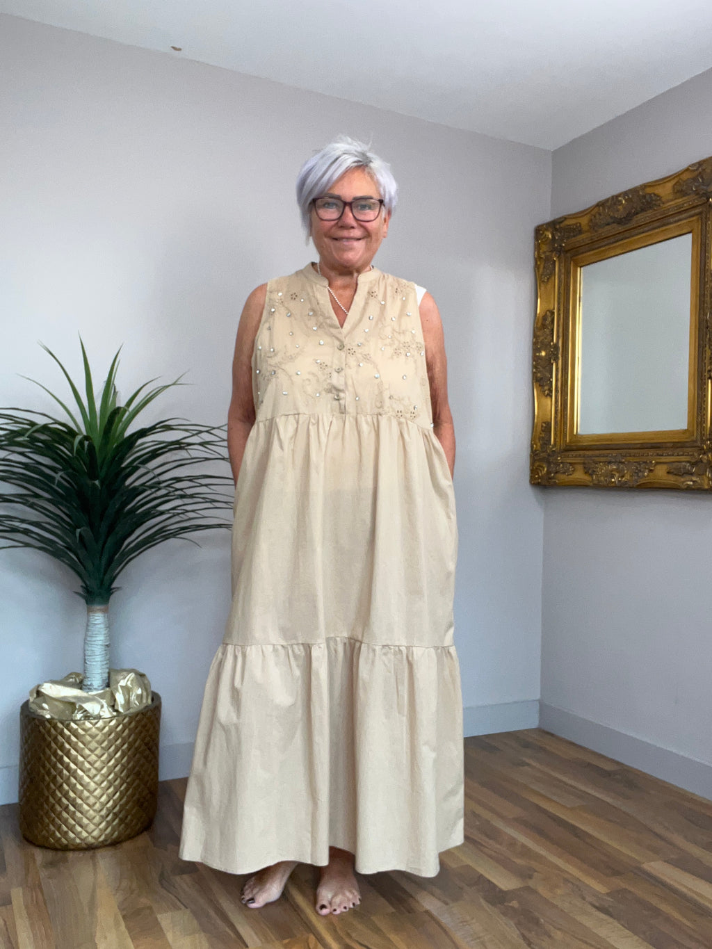 Flyout Diamonte Meadow Dress