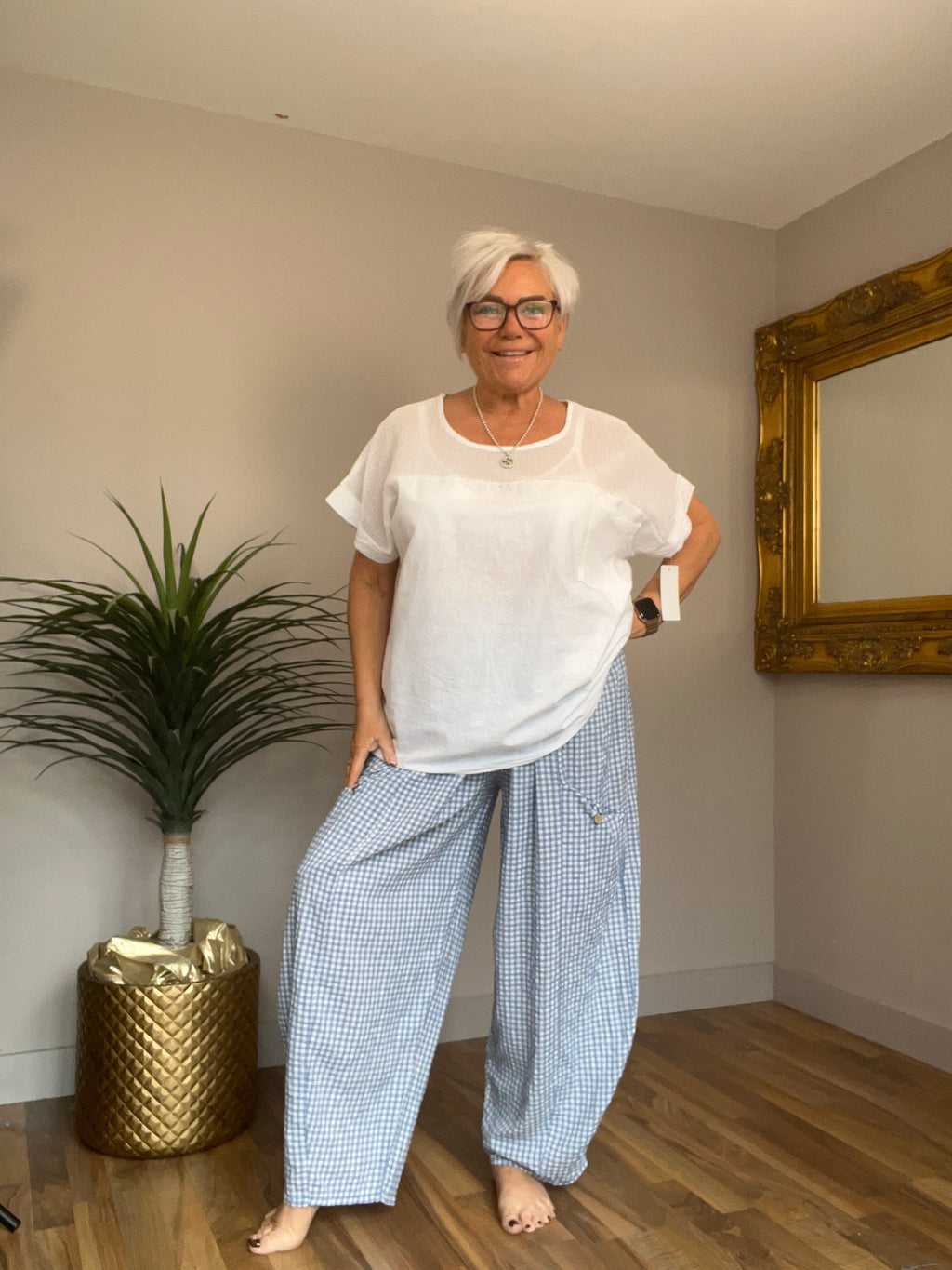 Gingham Cargo Pants