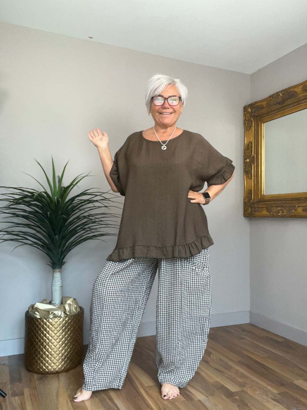Gingham Cargo Pants
