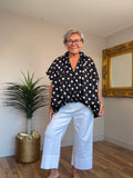 Deep Hem wide Leg Stretch Pants