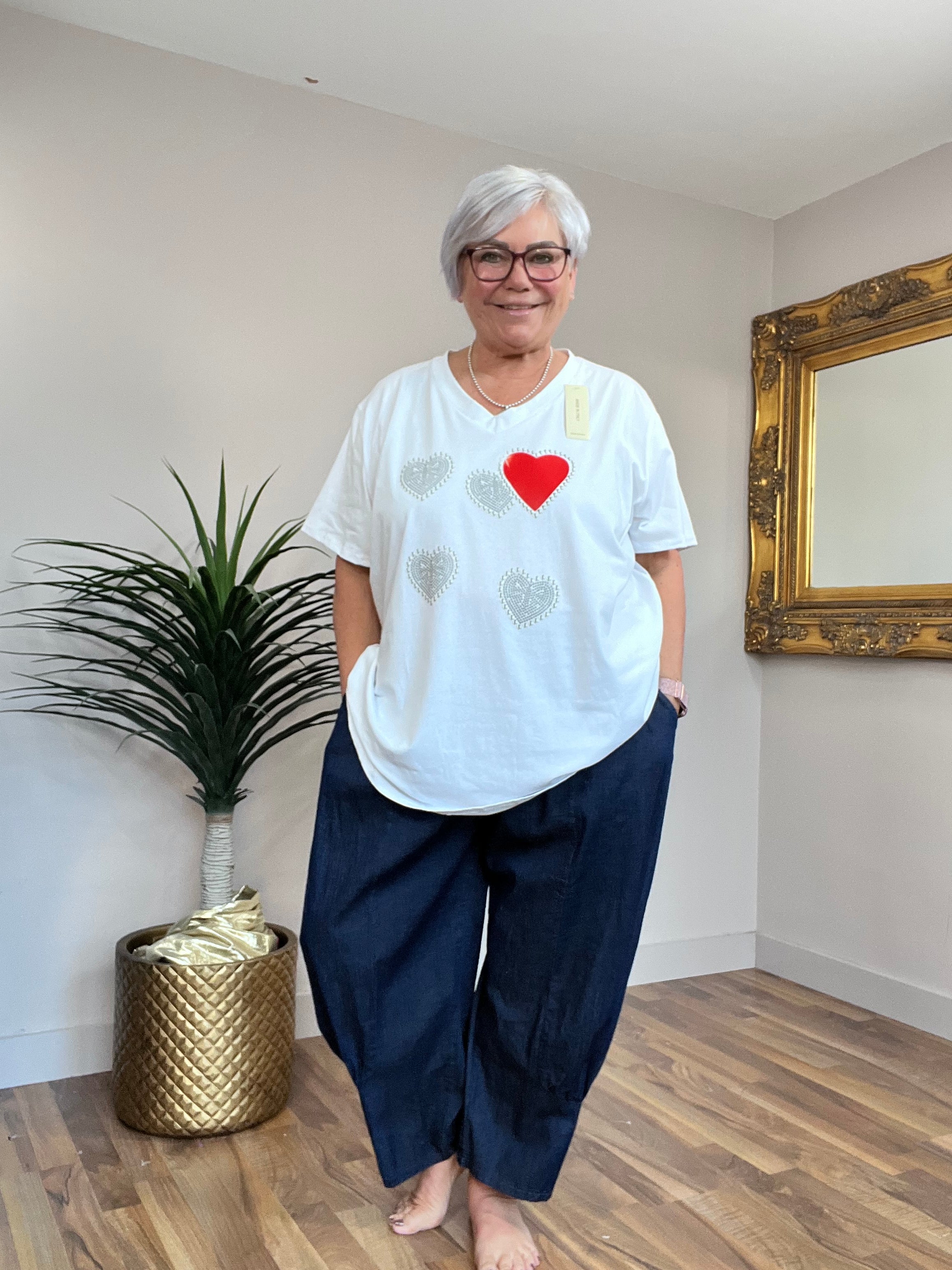 Heart V Neck T-Shirt