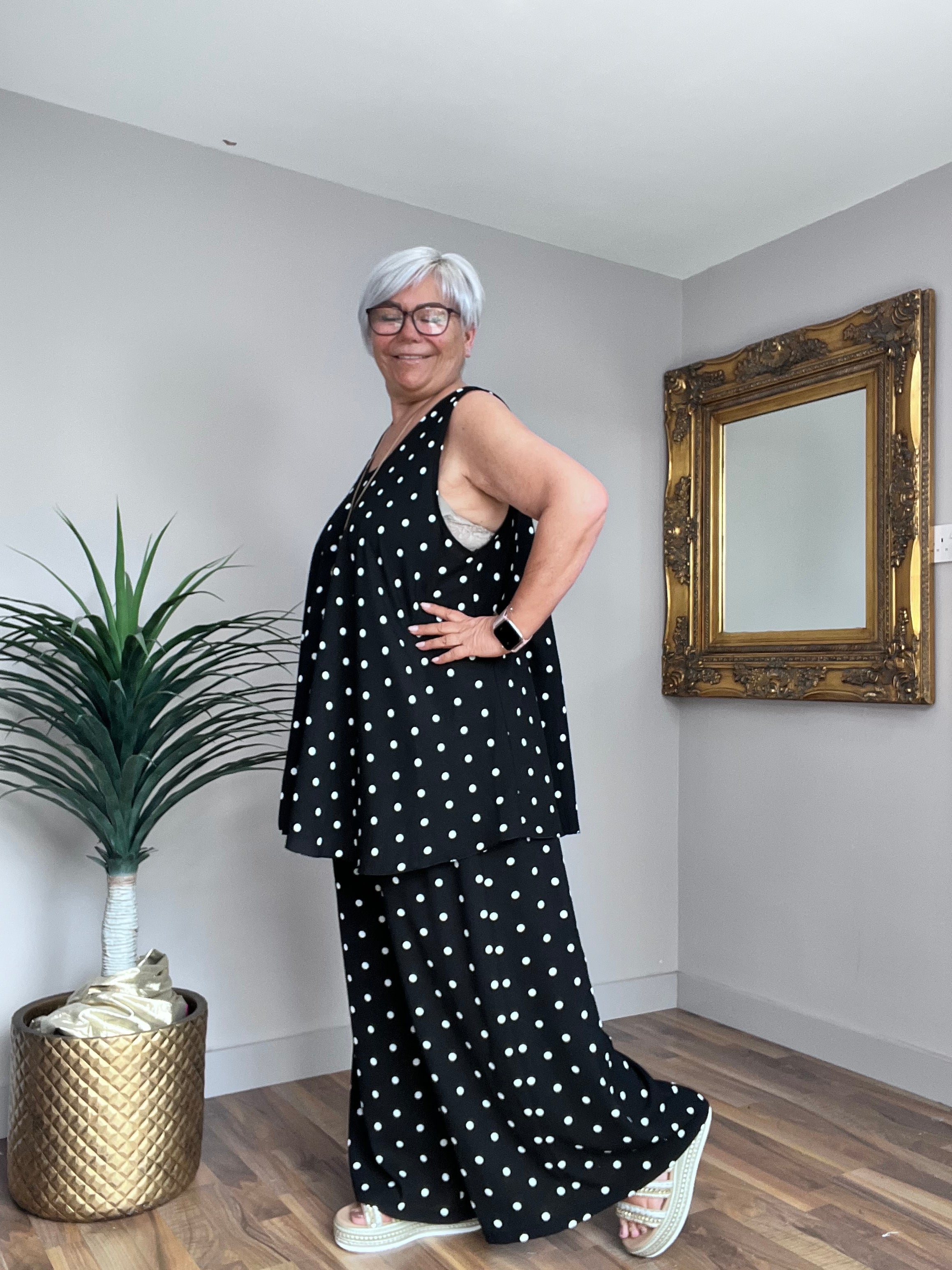 Navy Dotty Polka Dot Co Ord