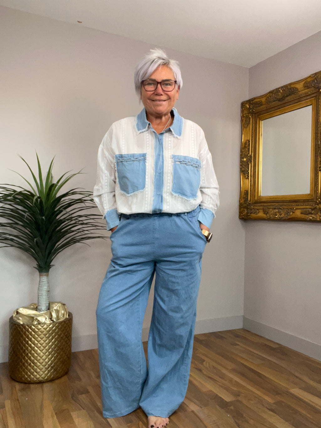 Coastal Breeze Embroidered  Shirt